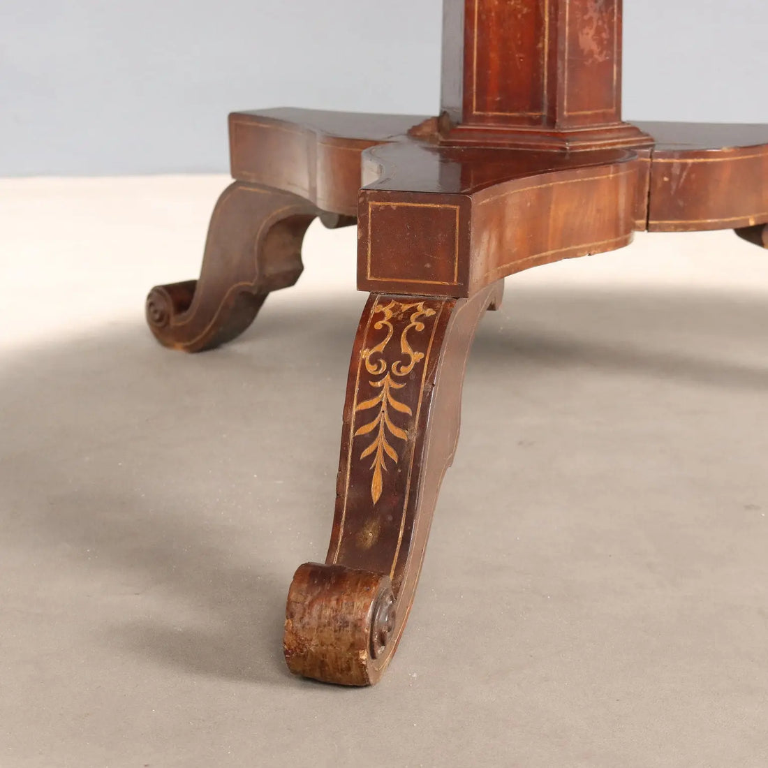 Carlo X Mahogany Table with Inlays - Italy, 19th Century