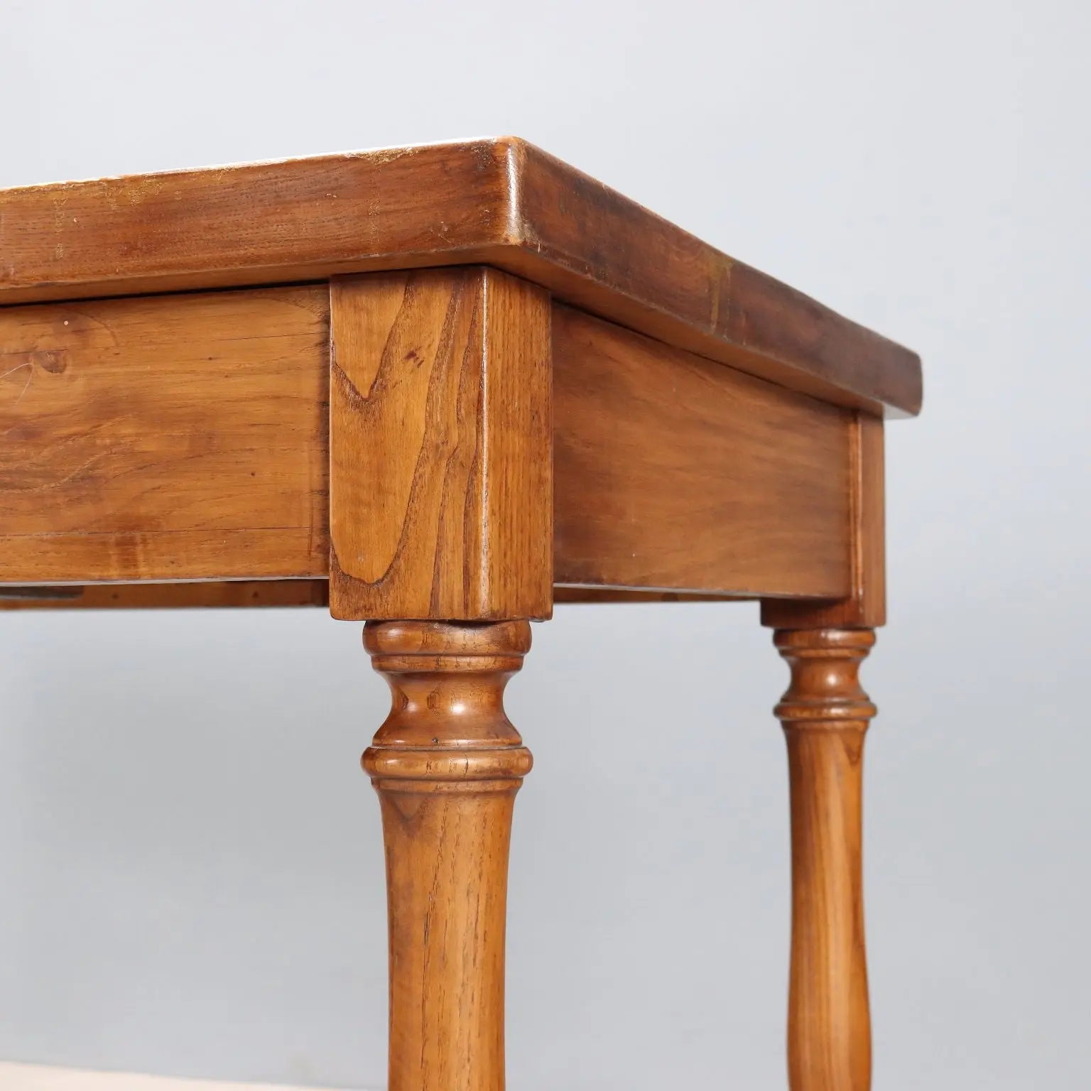 Antique Table Oak with Drawer Shaped Feet Italy XX Century
