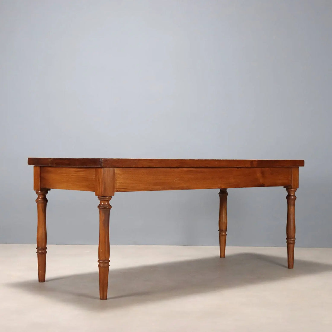 Antique Table Oak with Drawer Shaped Feet Italy XX Century