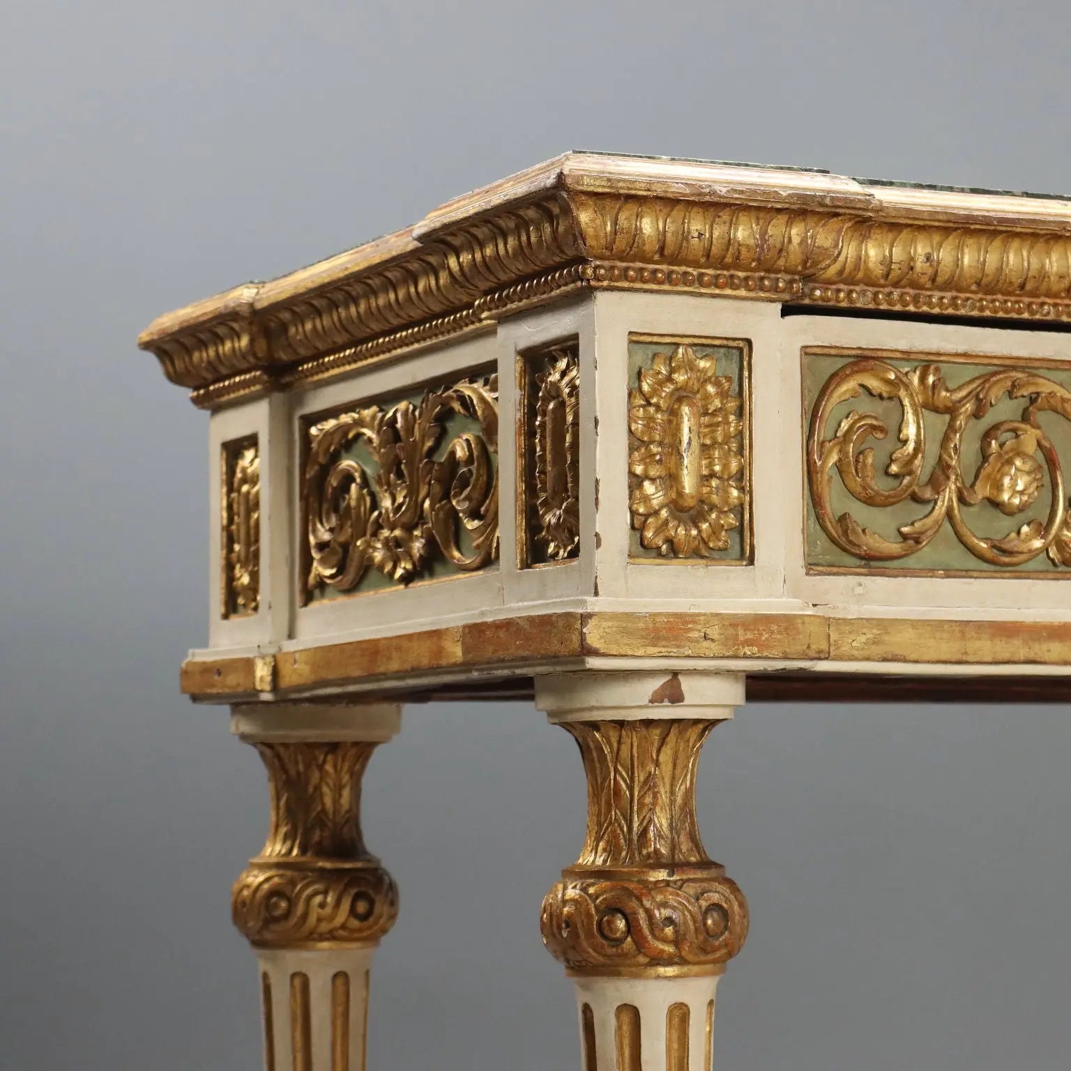 Antique Eclectic Table Lacquered Wood Marble Italy XIX Century - Italy, Mid XIX Century | Antiques | Tables