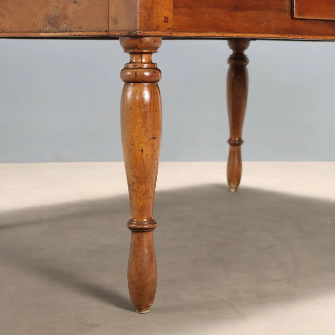 Antique Table Walnut Poplar with Drawer Italy XIX Century