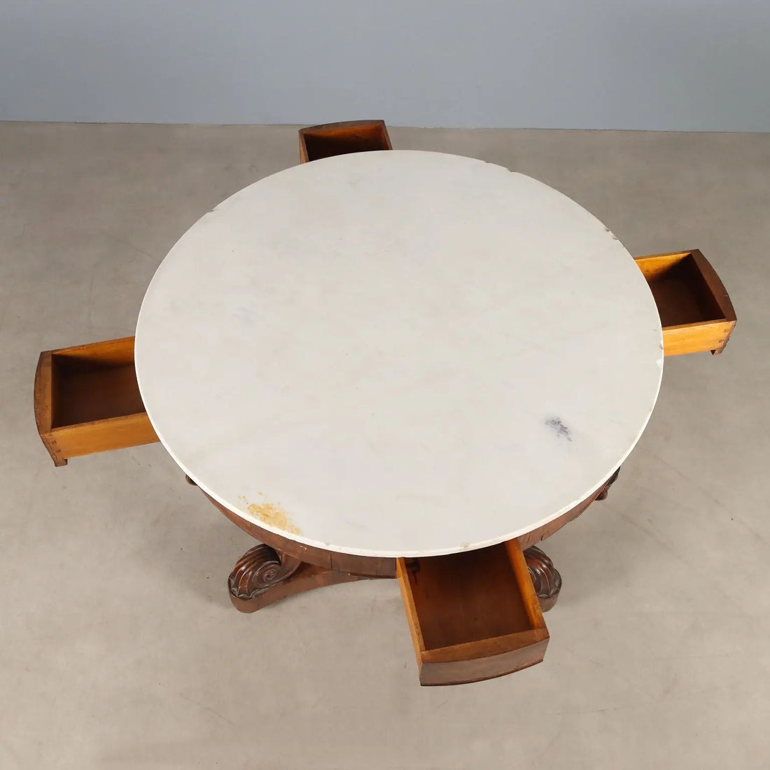 Antique Table Louis Philippe Walnut Marble Italy XIX Century - Lombardy, Early XIX Century | Antiques | Tables