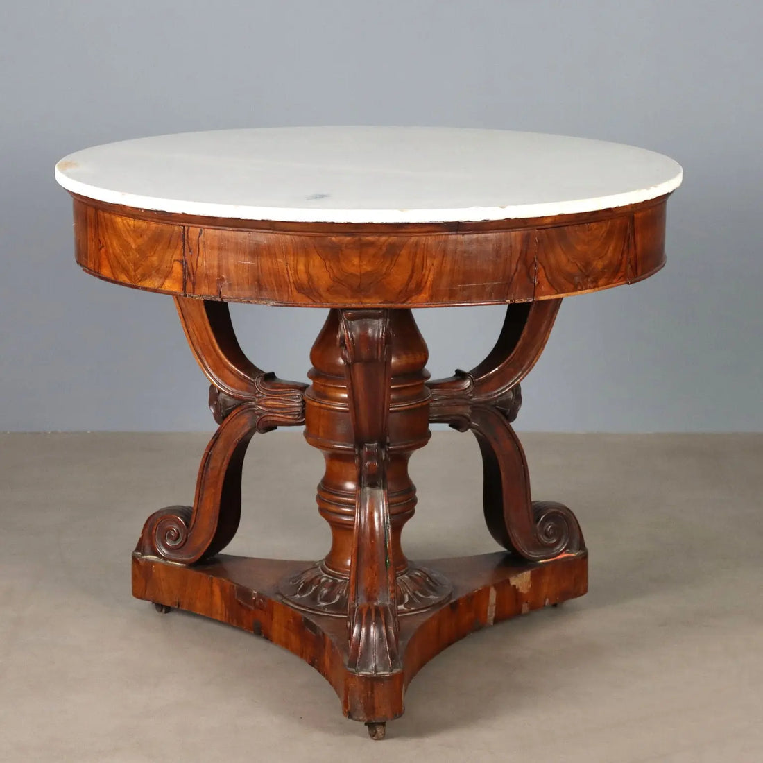 Antique Table Louis Philippe Walnut Marble Italy XIX Century - Lombardy, Early XIX Century | Antiques | Tables