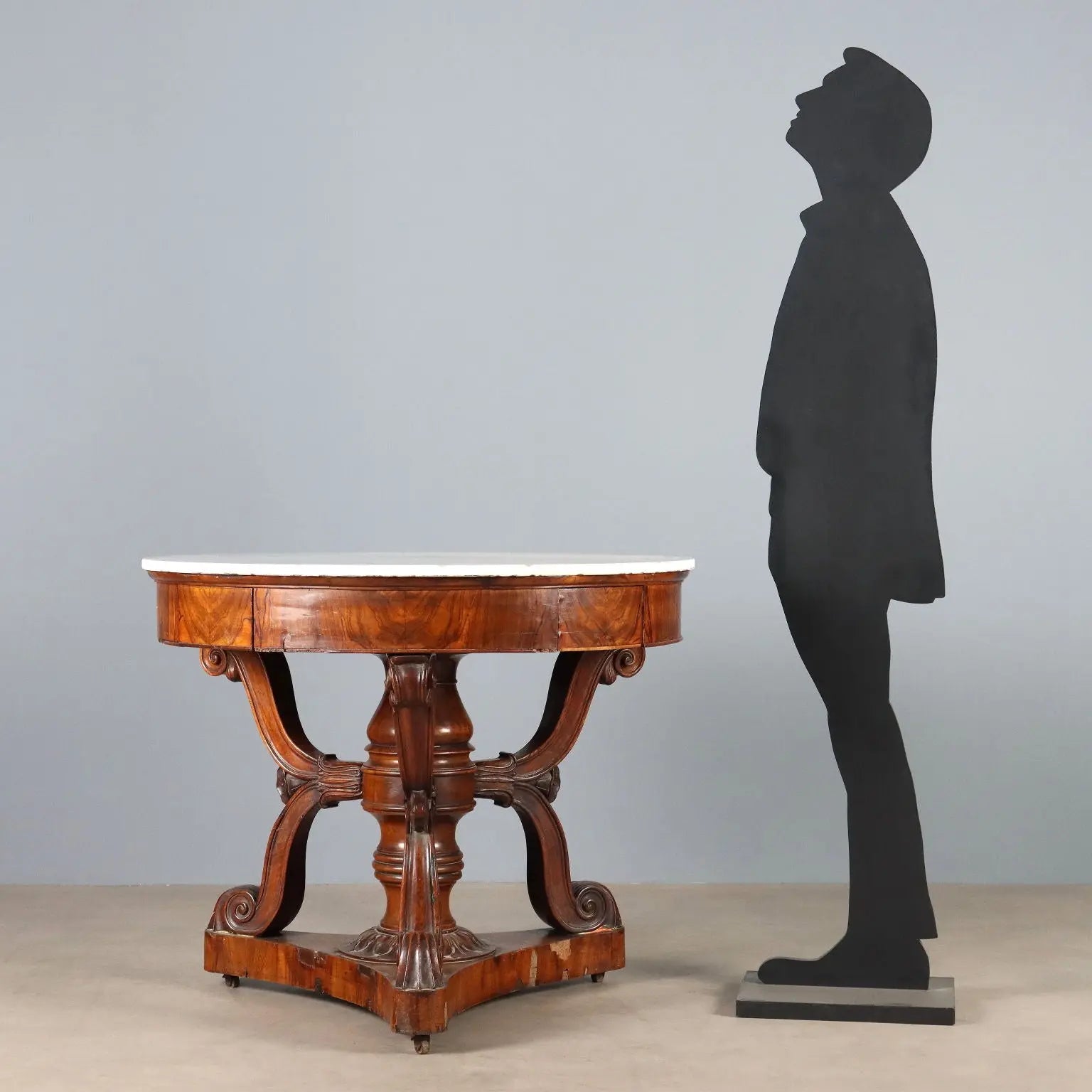 Antique Table Louis Philippe Walnut Marble Italy XIX Century - Lombardy, Early XIX Century | Antiques | Tables