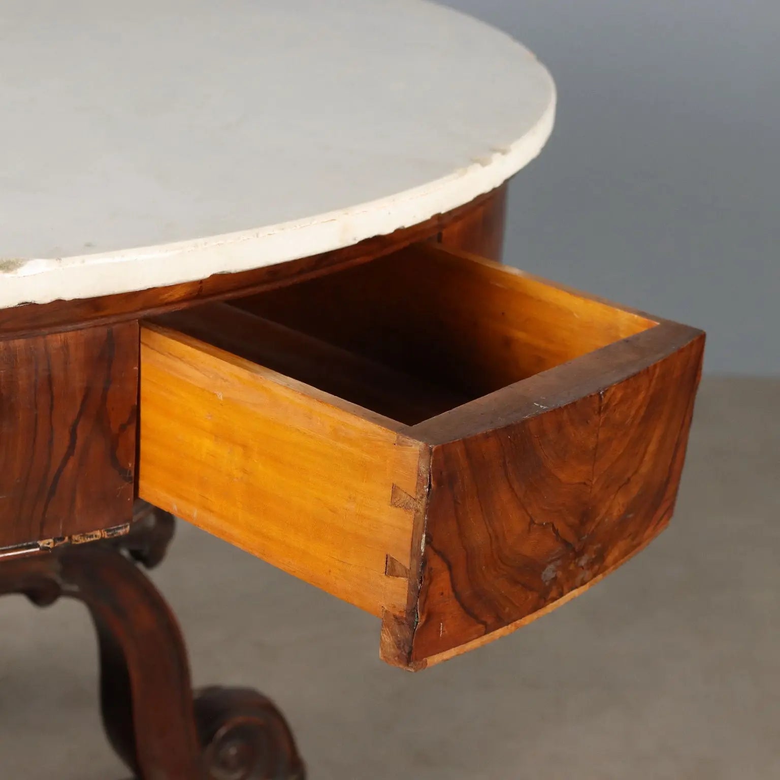 Antique Table Louis Philippe Walnut Marble Italy XIX Century - Lombardy, Early XIX Century | Antiques | Tables