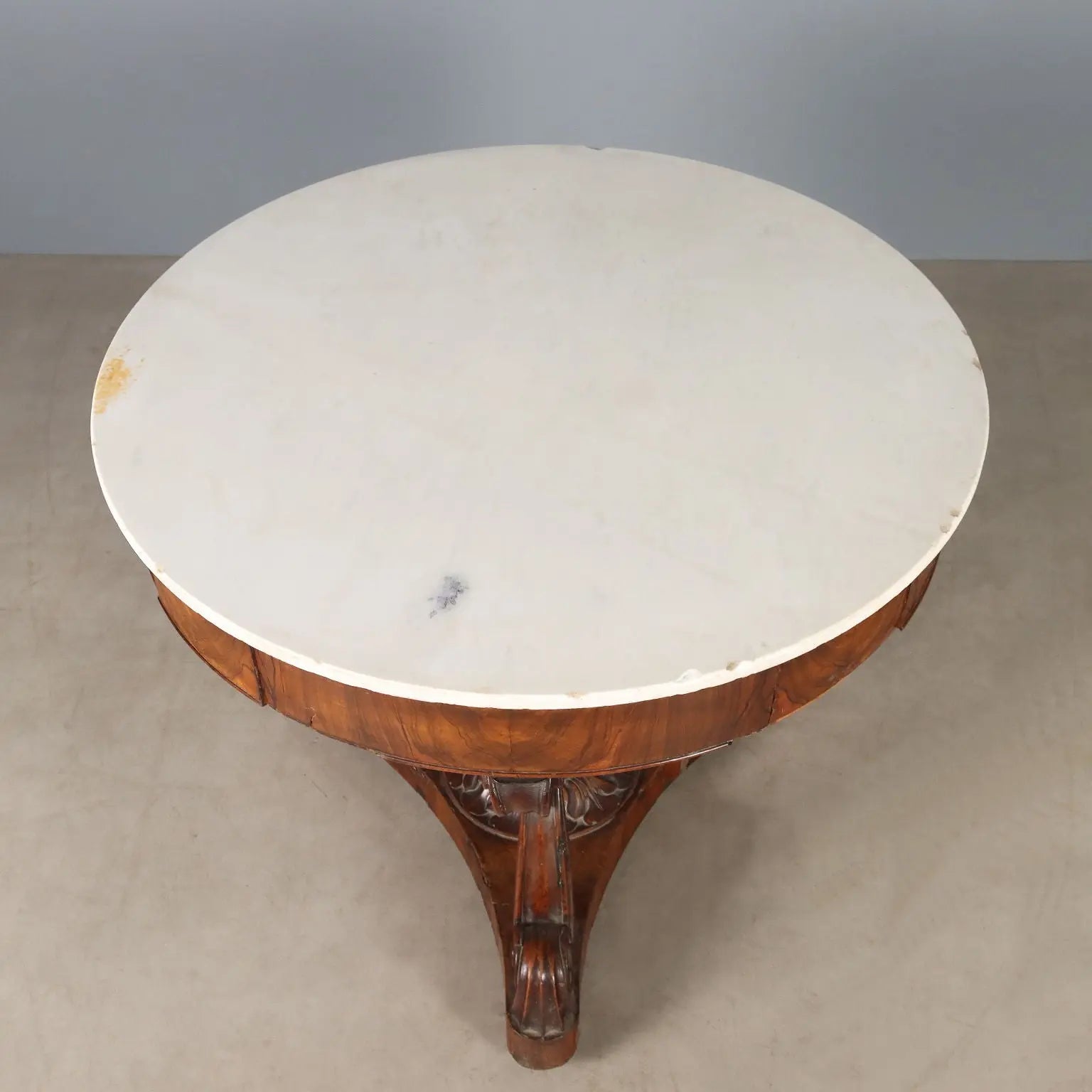 Antique Table Louis Philippe Walnut Marble Italy XIX Century - Lombardy, Early XIX Century | Antiques | Tables