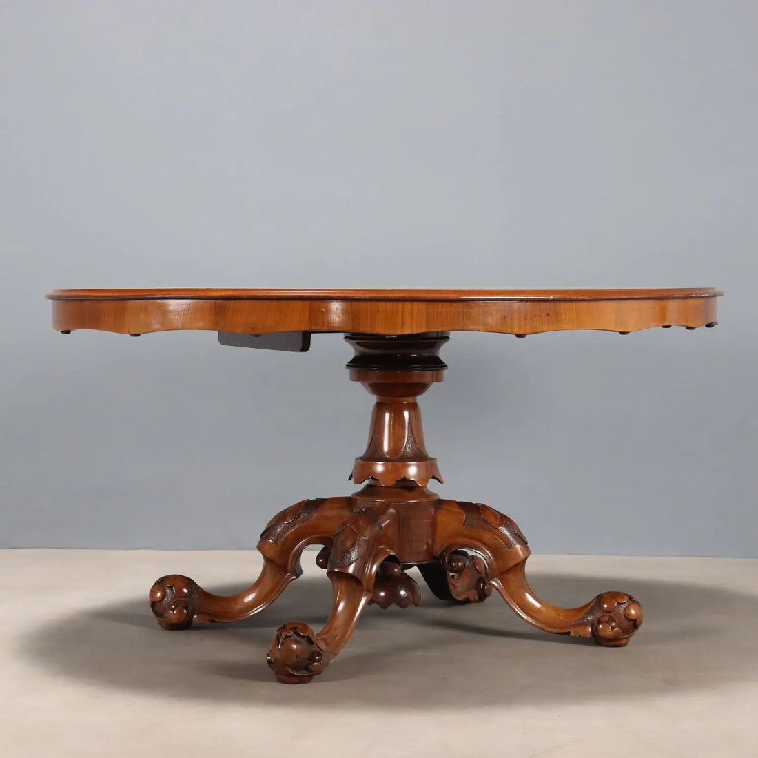 Antique Table Oval Top Mahogany Burl Inlays United Kingdom '800