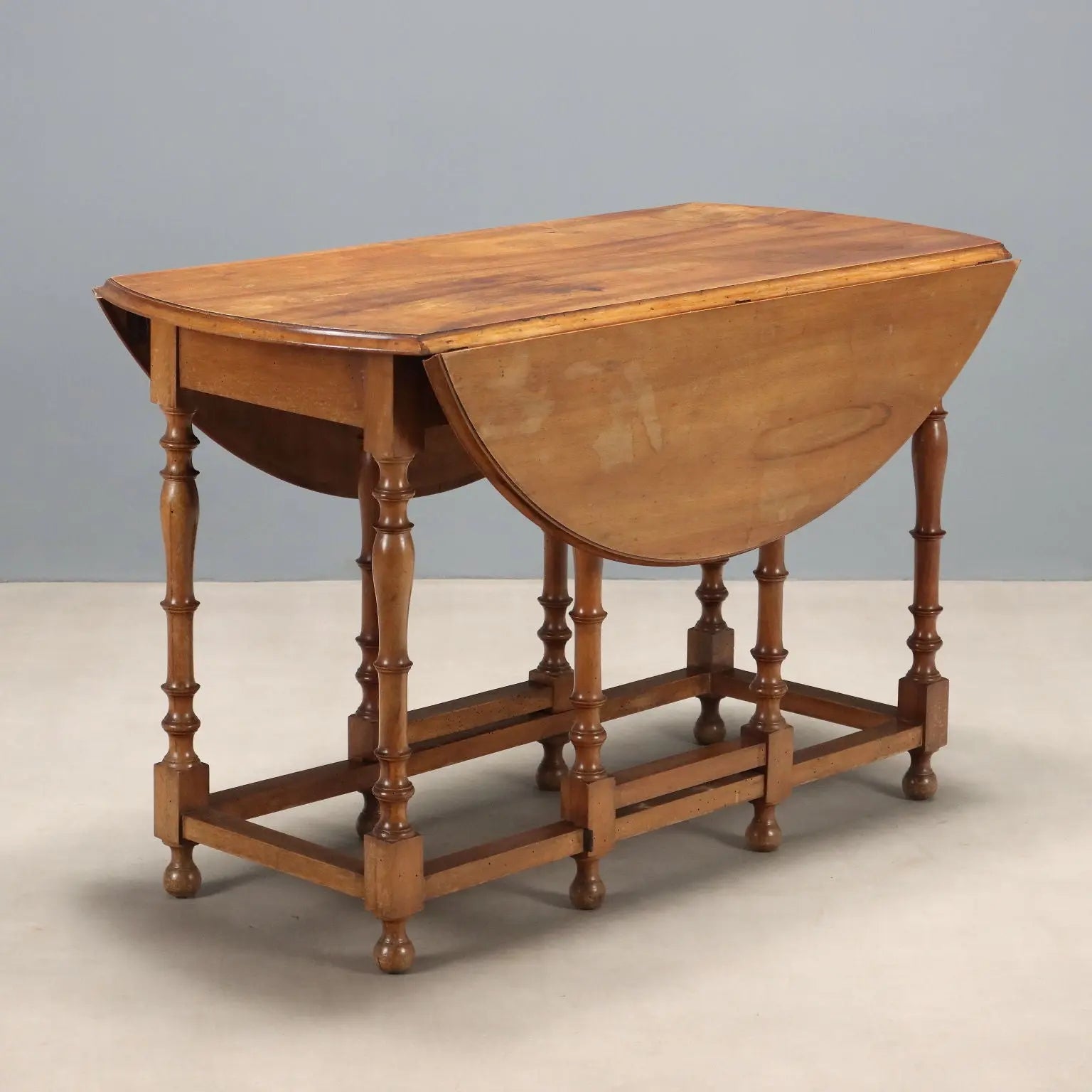 Antique Table Walnut Demi Lune Italy XIX Century