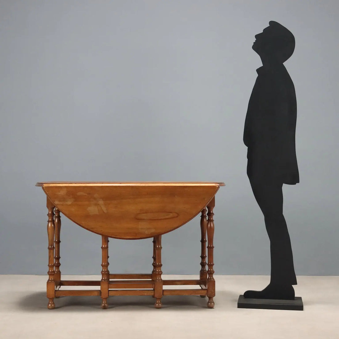 Antique Table Walnut Demi Lune Italy XIX Century