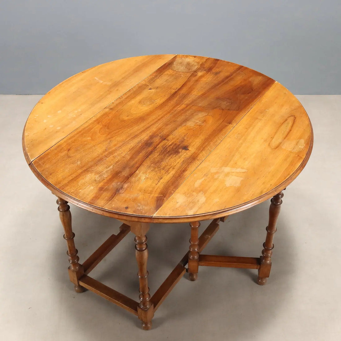Antique Table Walnut Demi Lune Italy XIX Century
