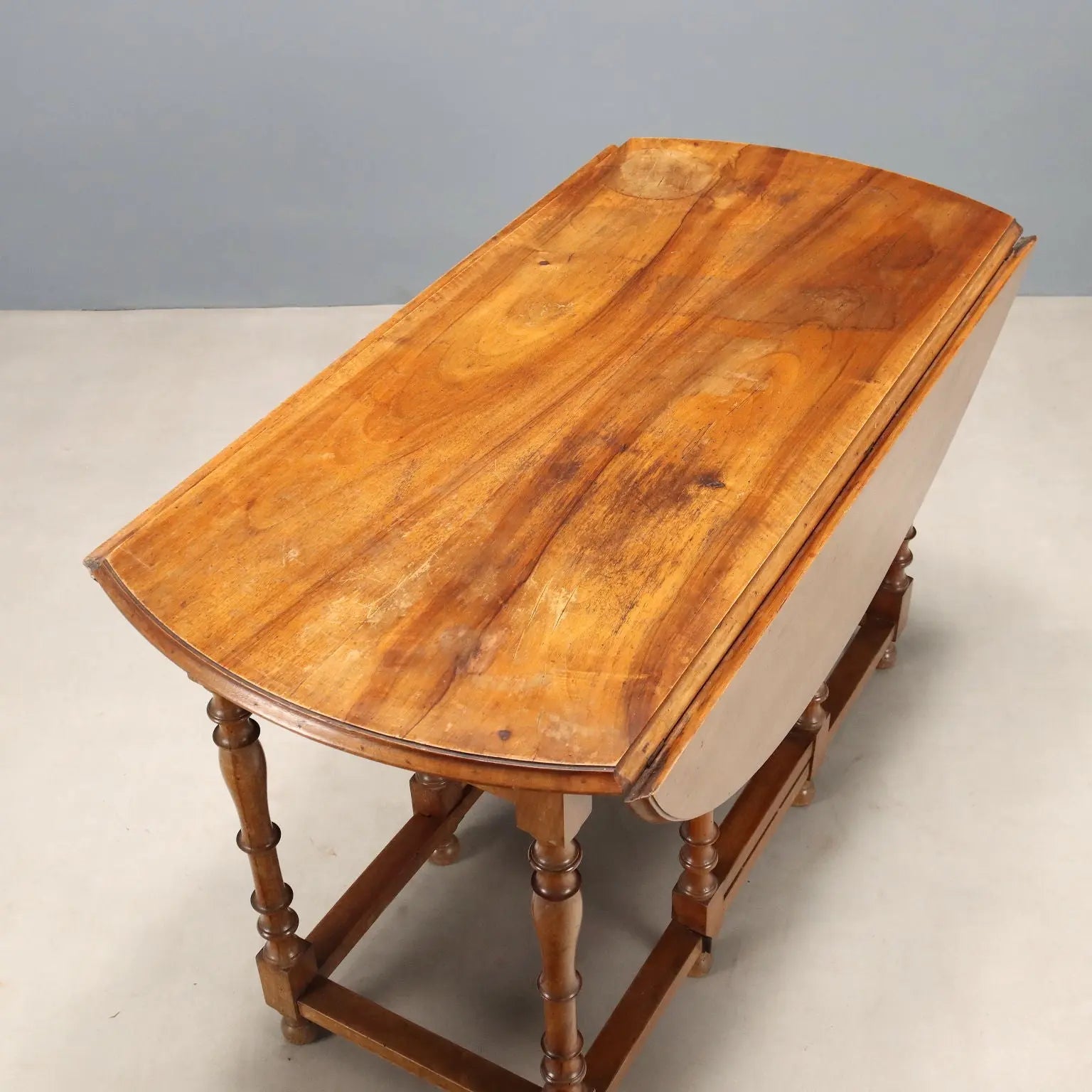 Antique Table Walnut Demi Lune Italy XIX Century