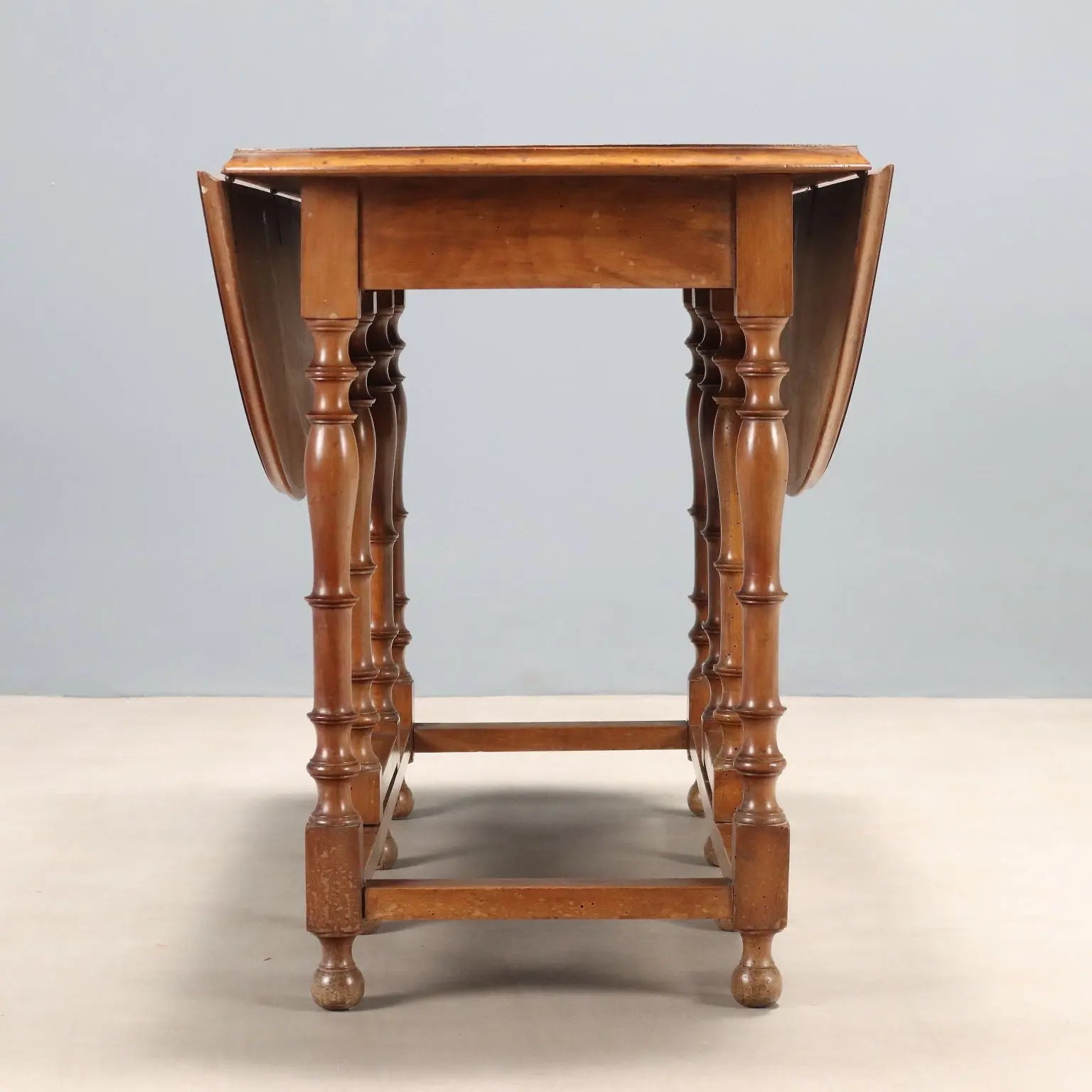Antique Table Walnut Demi Lune Italy XIX Century