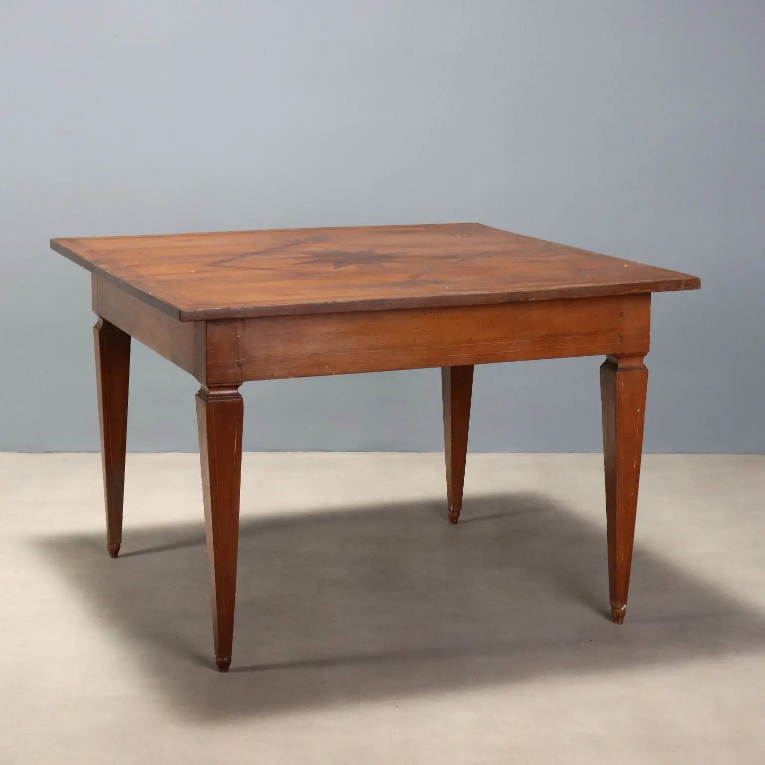 Antique Table Directoire Walnut Cherry Italy XIX Century