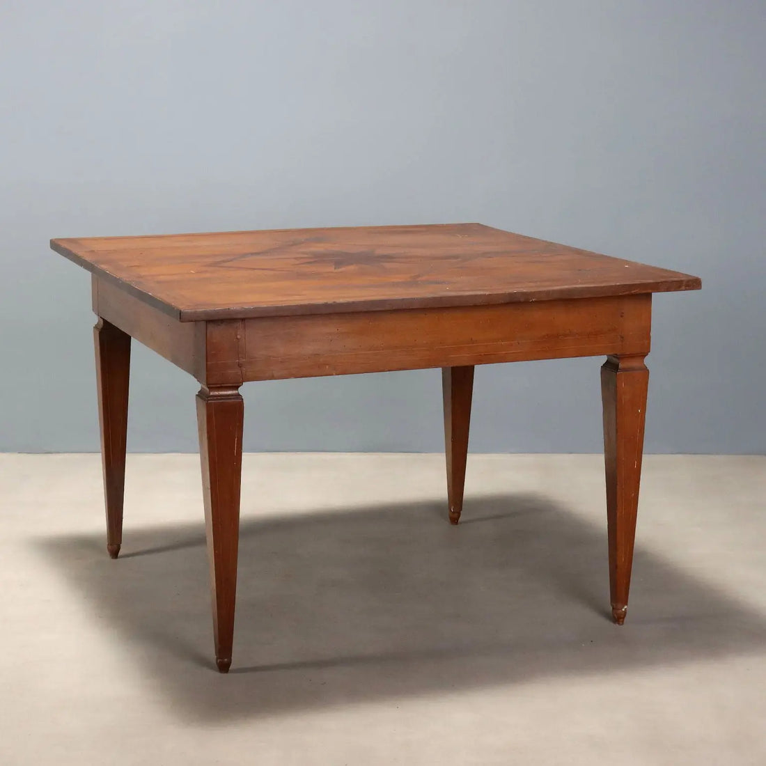 Antique Table Directoire Walnut Cherry Italy XIX Century