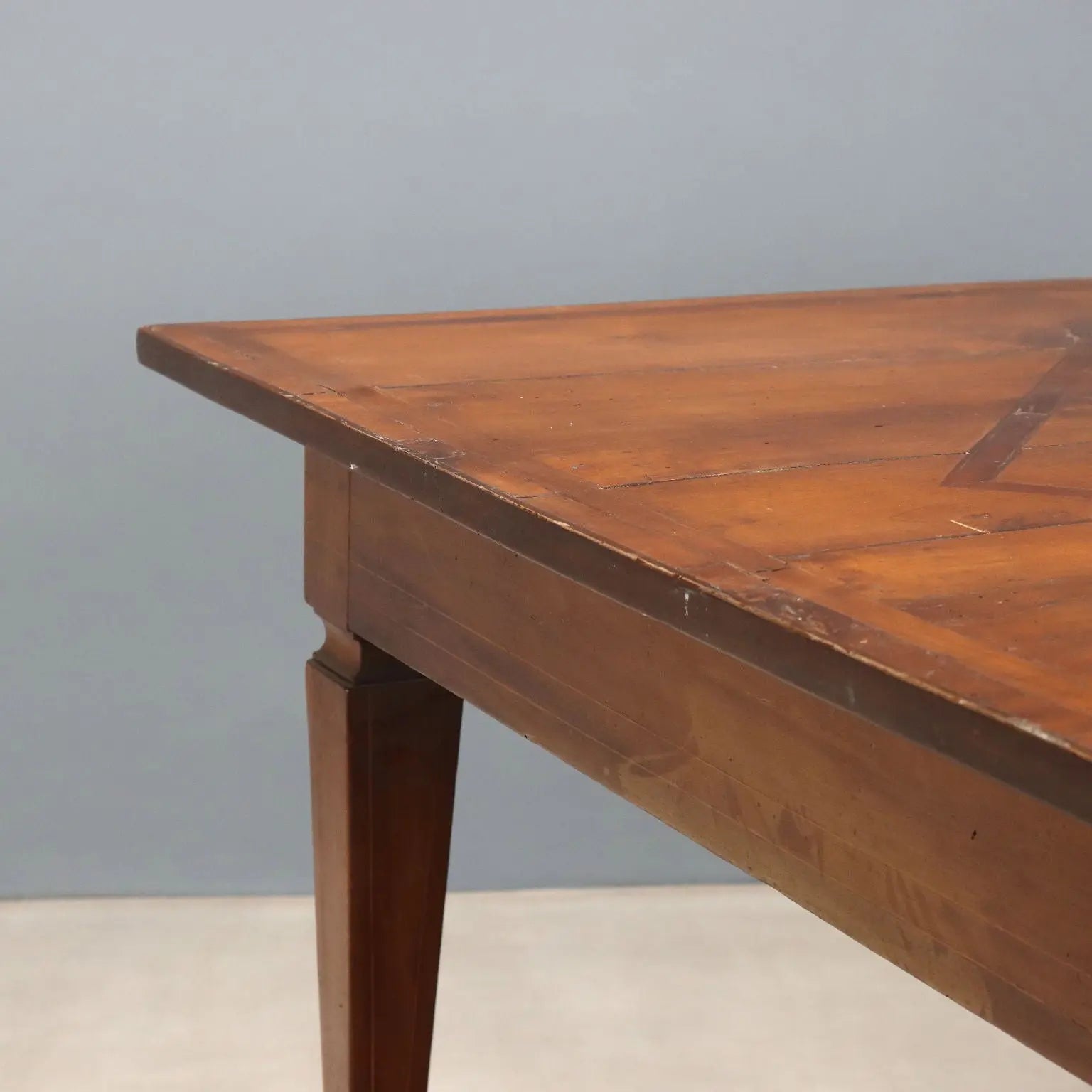 Antique Table Directoire Walnut Cherry Italy XIX Century
