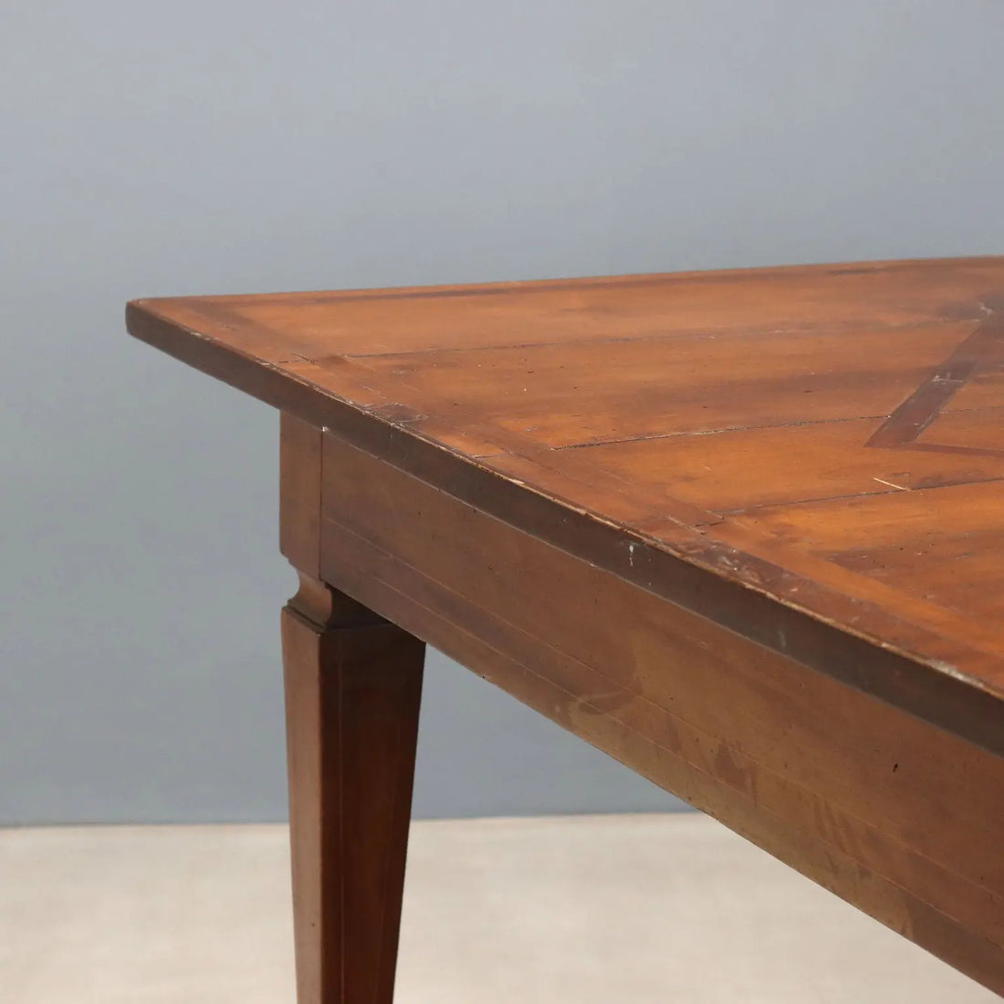 Antique Table Directoire Walnut Cherry Italy XIX Century