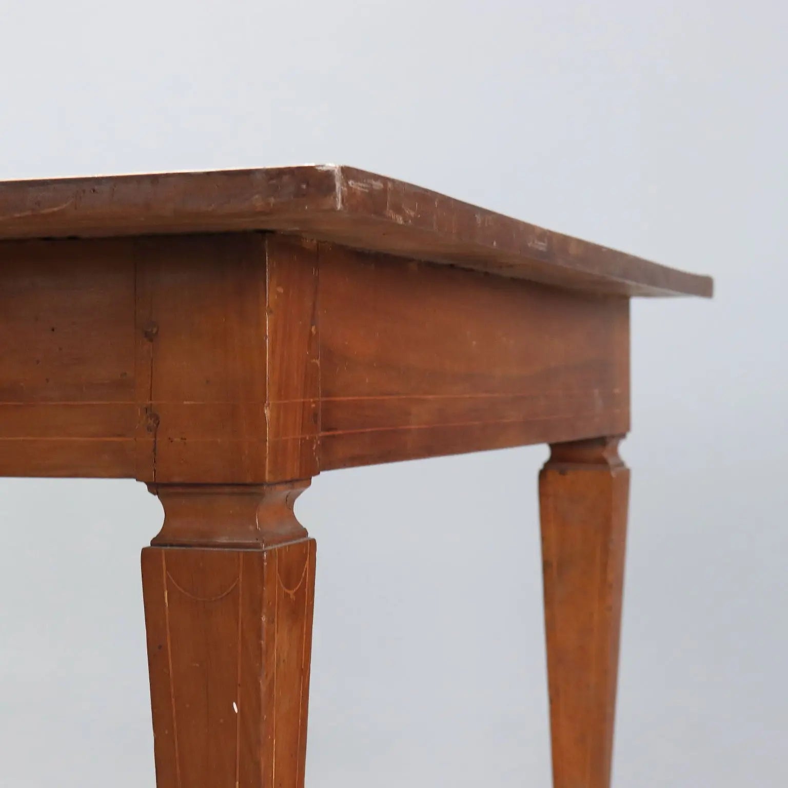 Antique Table Directoire Walnut Cherry Italy XIX Century