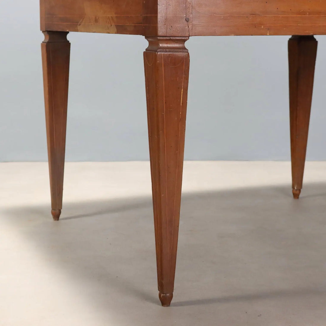 Antique Table Directoire Walnut Cherry Italy XIX Century