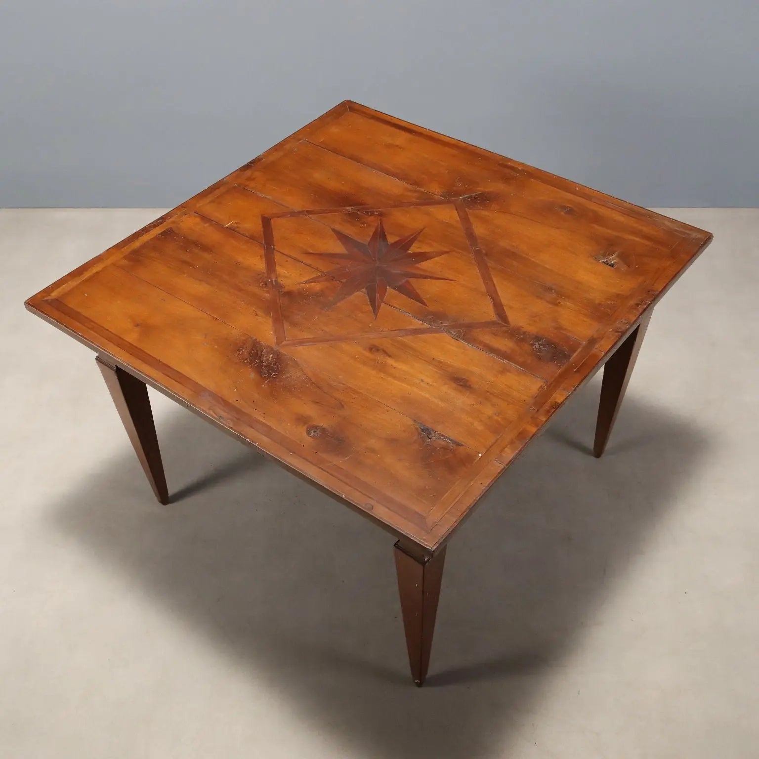 Antique Table Directoire Walnut Cherry Italy XIX Century
