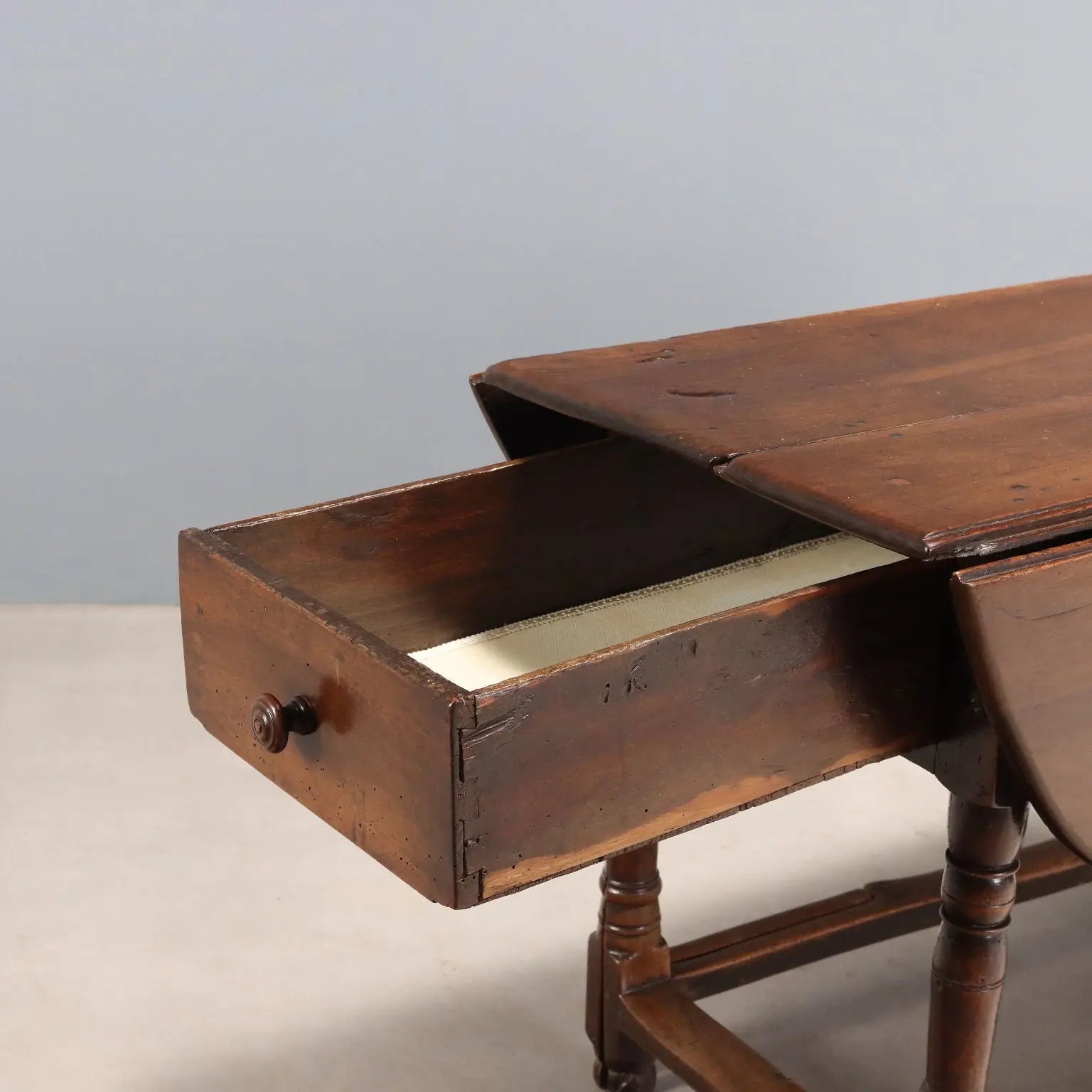 Antique Table Walnut Poplar Italy XVIII Century