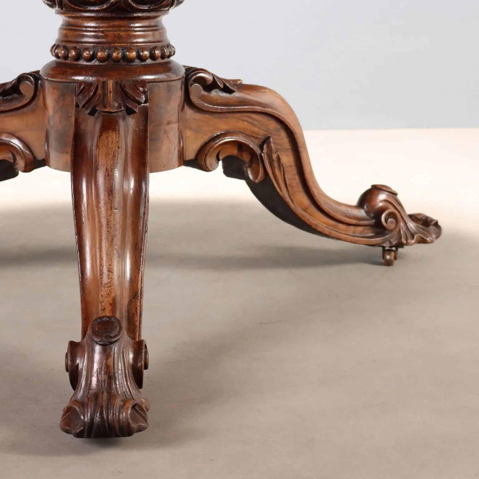 Antique Table Walnut Bois de Rose Floral Inlays Netherlands XIX Century
