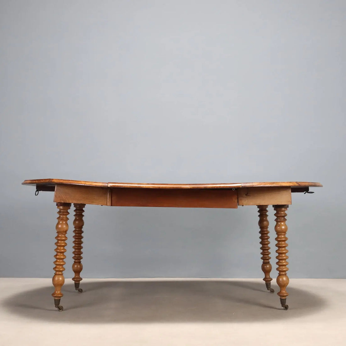 French Drop-Leaf Walnut Table, 19th Century
