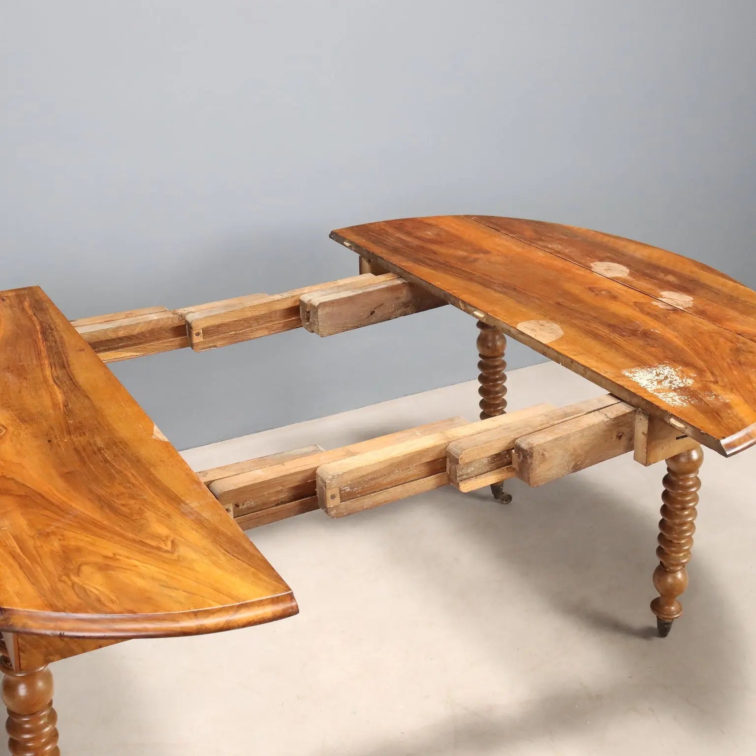 French Drop-Leaf Walnut Table, 19th Century
