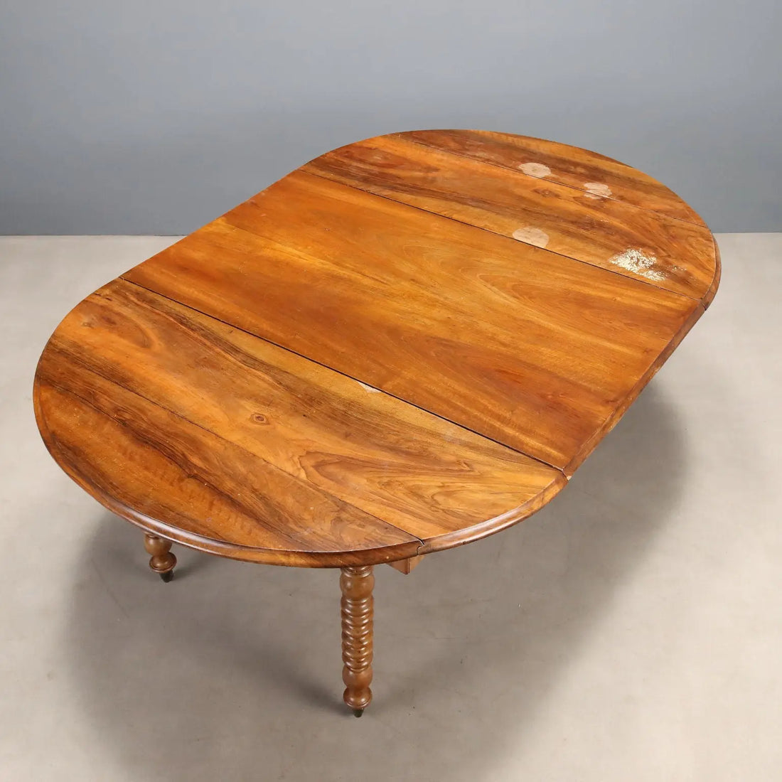 French Drop-Leaf Walnut Table, 19th Century