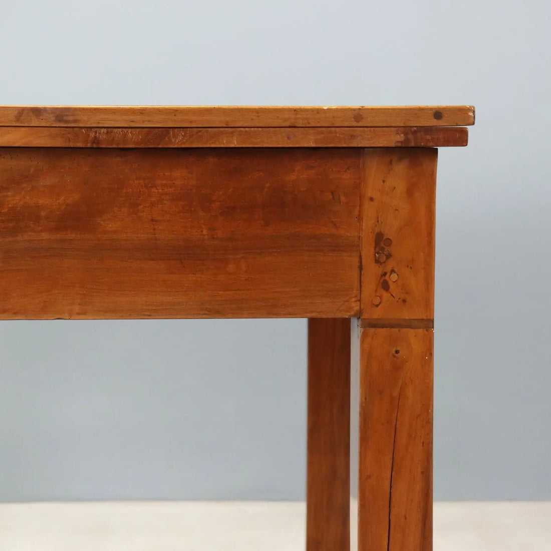Antique Extendable Table Walnut Maple Drawers Italy XX Century