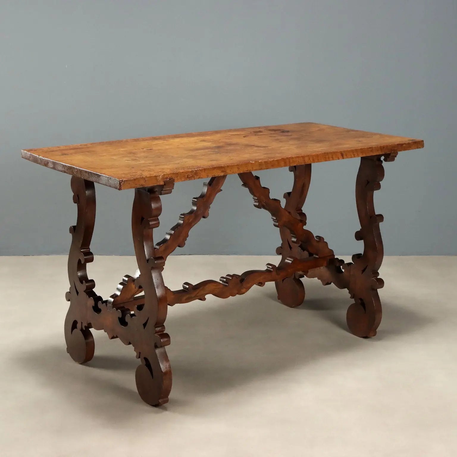 Walnut Refectory Table with Antique Top