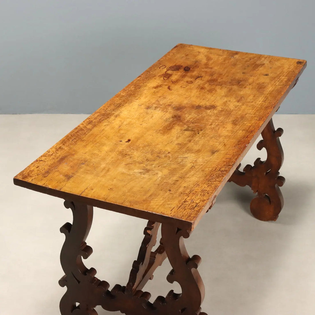 Walnut Refectory Table with Antique Top