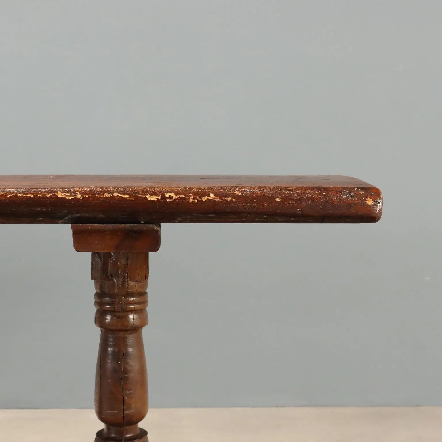 Antique Table Walnut Shaped Feet Italy XX Century