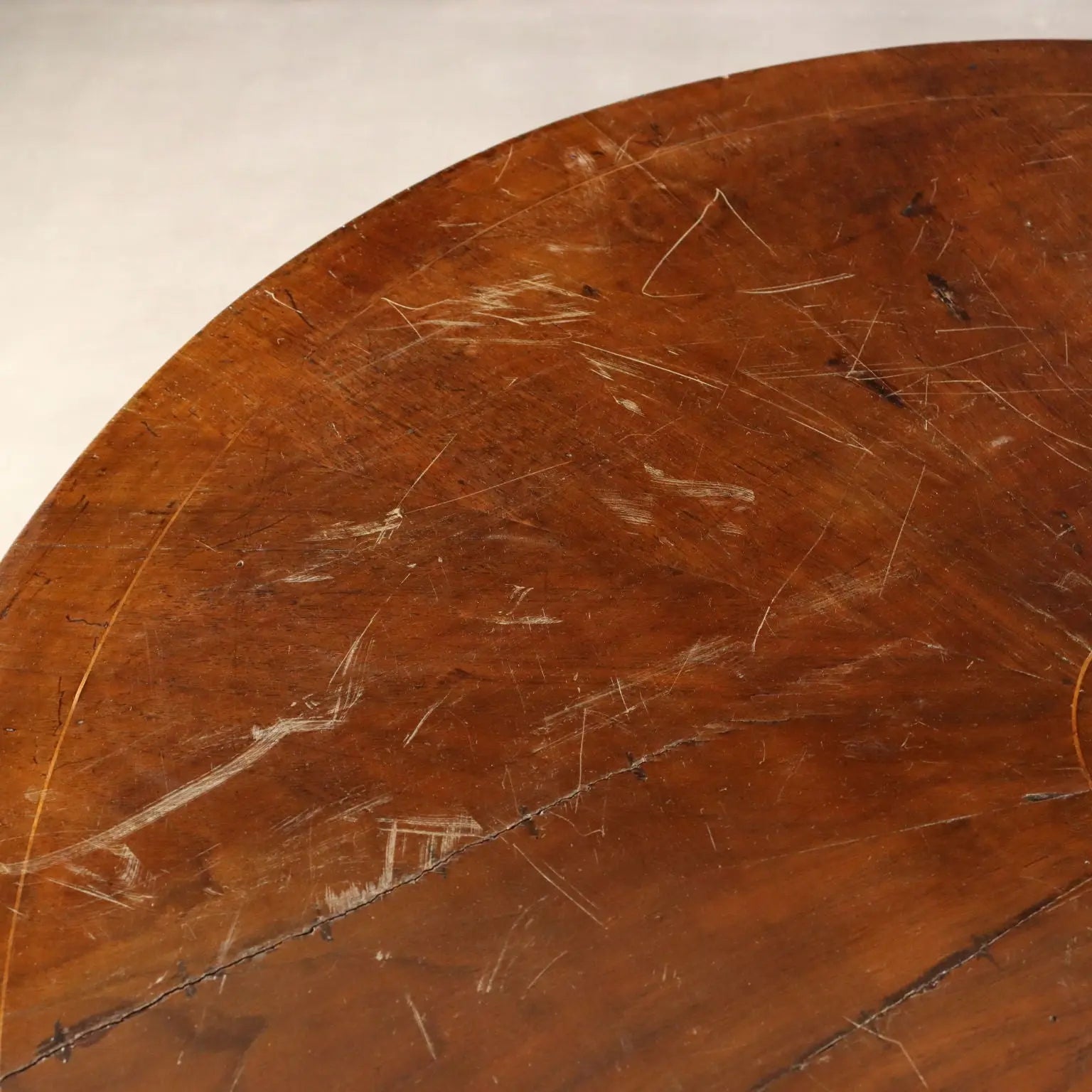 Walnut Table with Inlay, 19th Century Italy