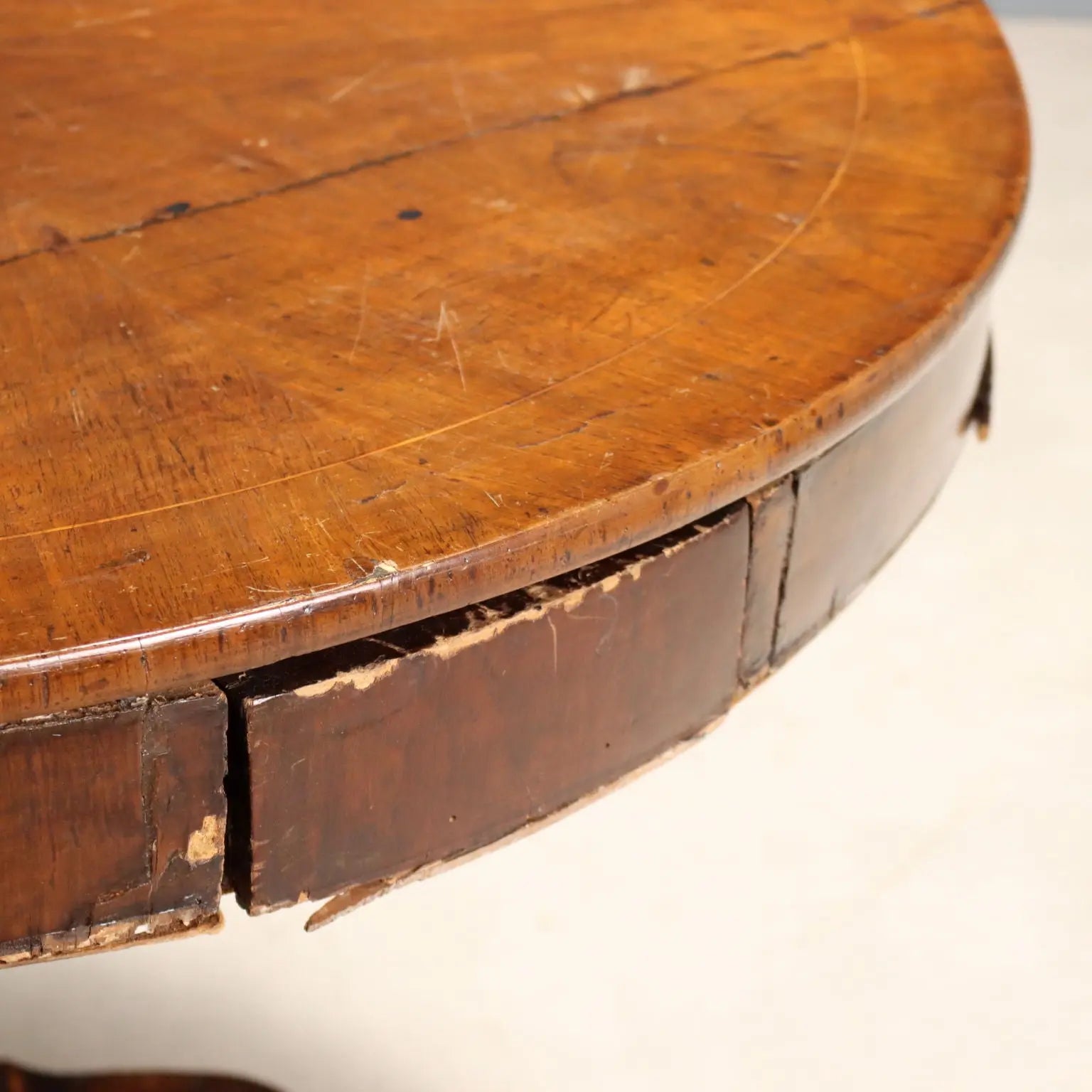 Walnut Table with Inlay, 19th Century Italy