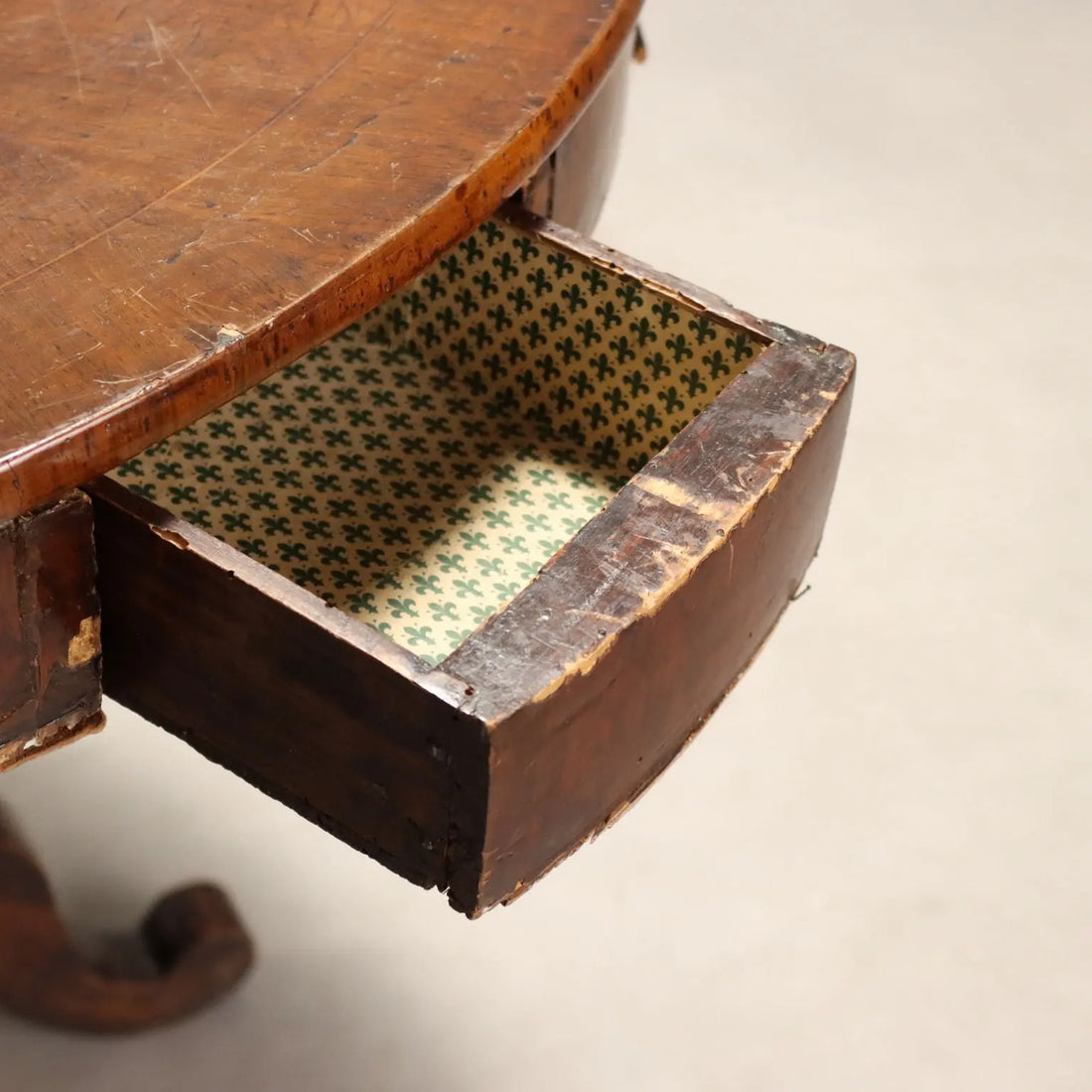 Walnut Table with Inlay, 19th Century Italy