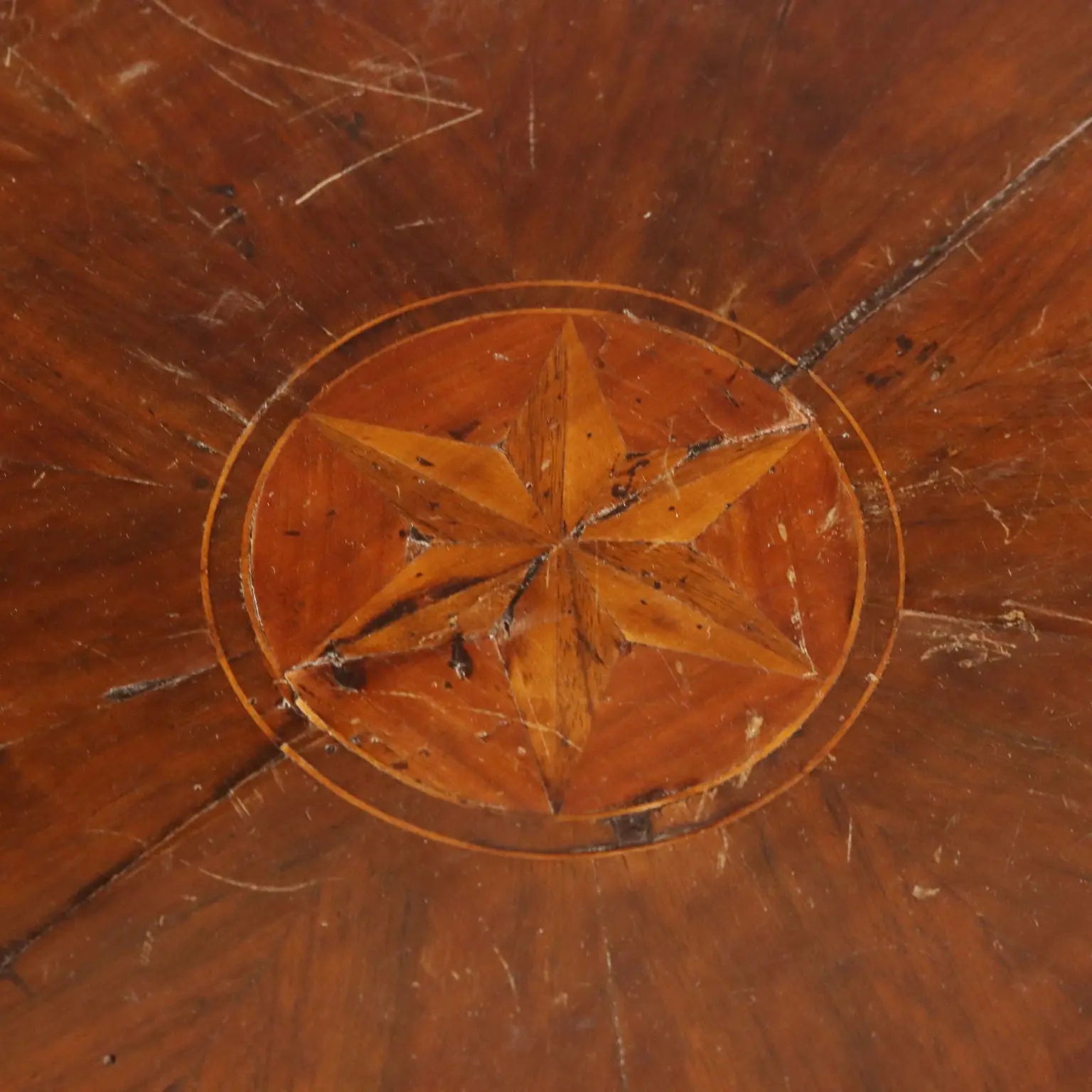 Walnut Table with Inlay, 19th Century Italy
