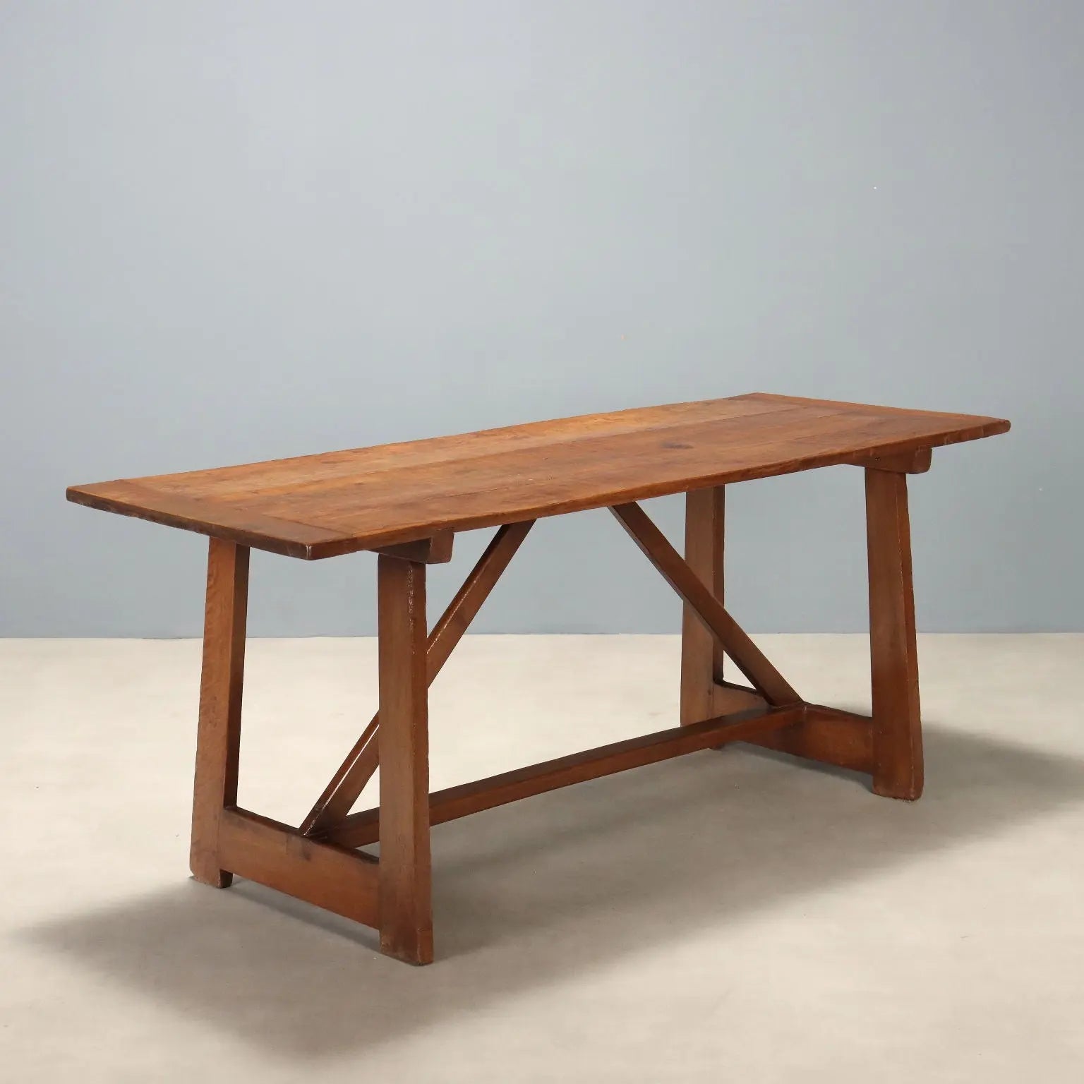 Antique Walnut Table with Trestle Legs