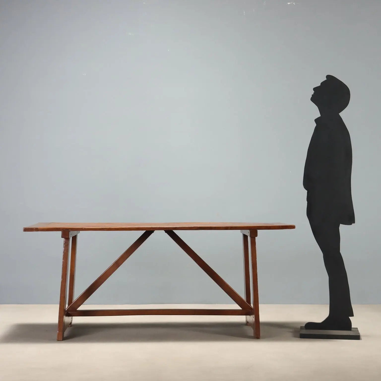 Antique Walnut Table with Trestle Legs
