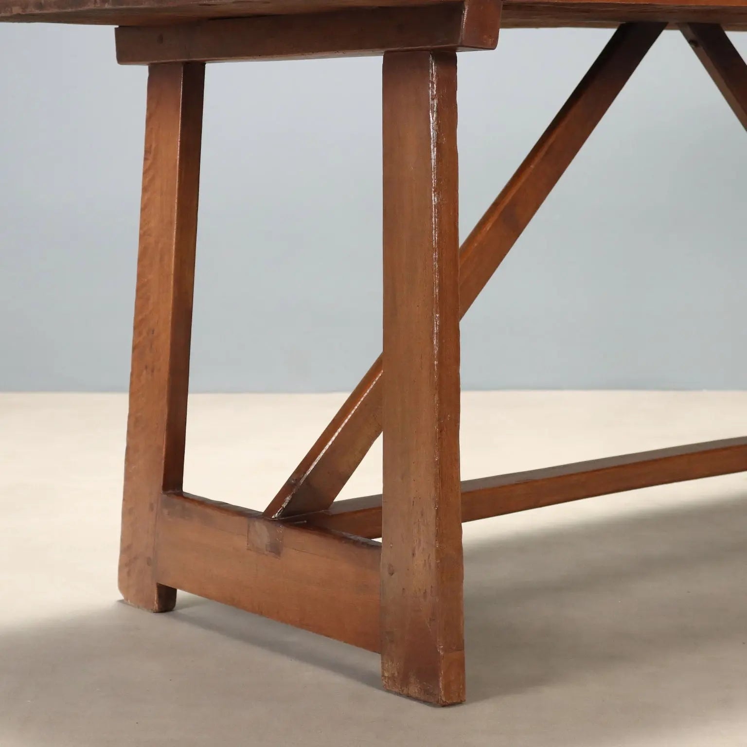 Antique Walnut Table with Trestle Legs