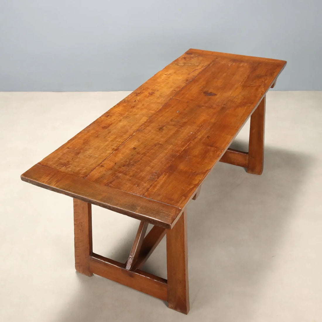 Antique Walnut Table with Trestle Legs