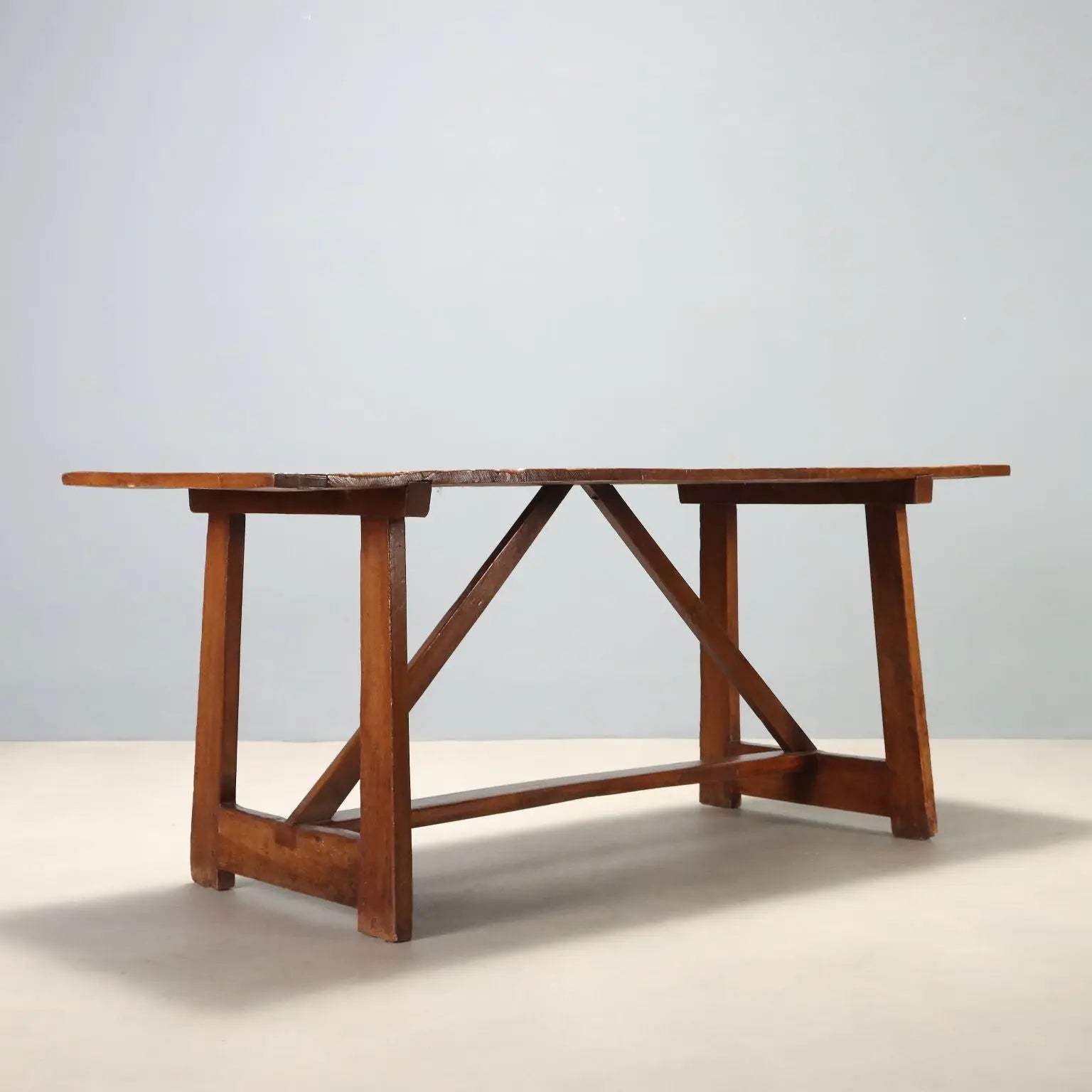 Antique Walnut Table with Trestle Legs