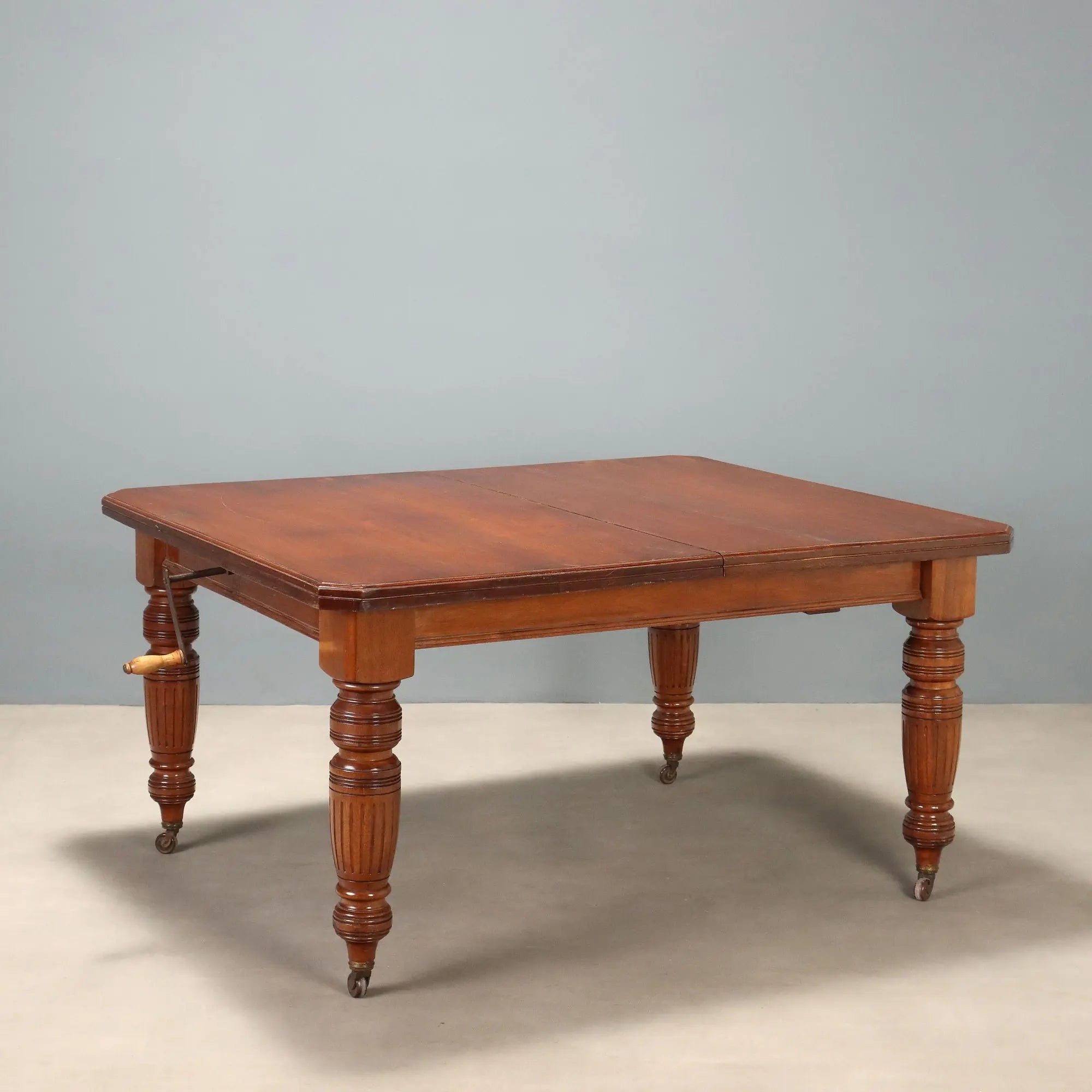 Antique Extendable Table Mahogany Crank Mechanism United Kingdom