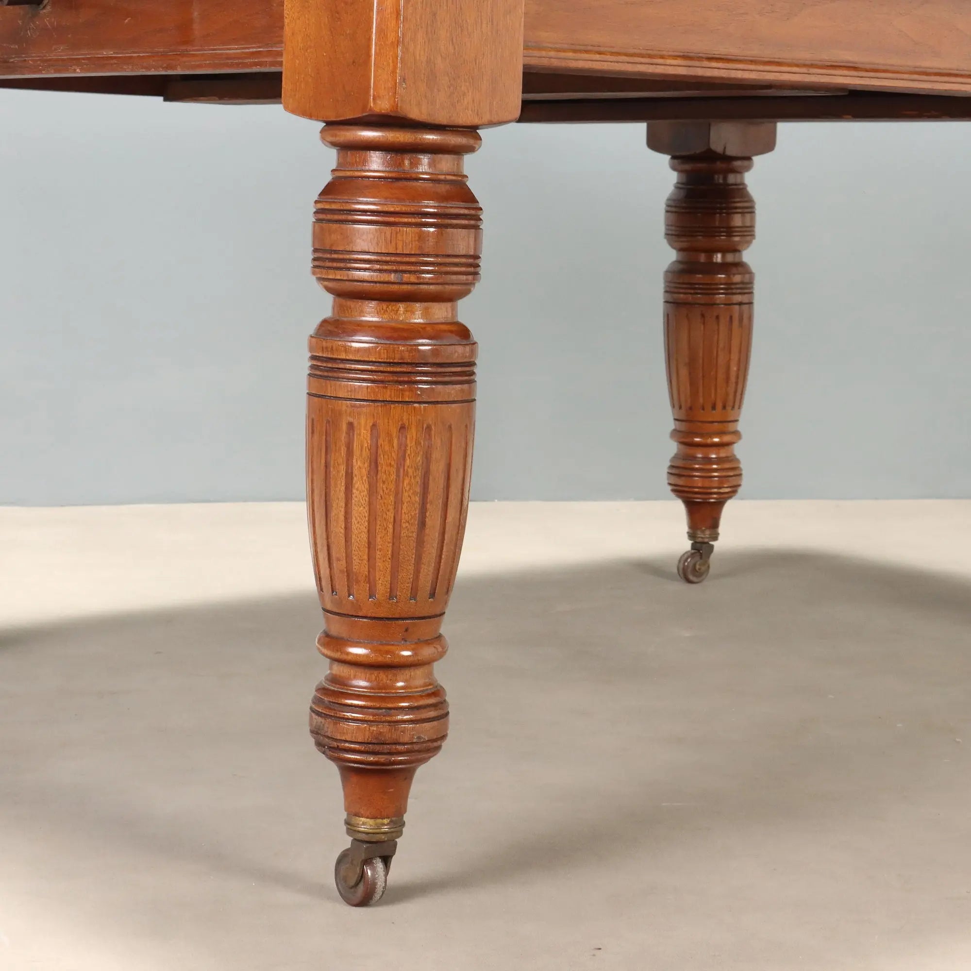 Antique Extendable Table Mahogany Crank Mechanism United Kingdom