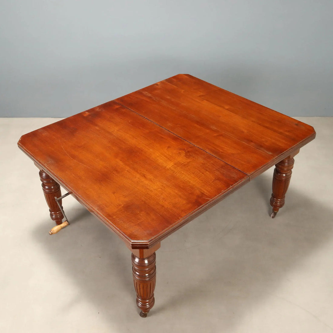 Antique Extendable Table Mahogany Crank Mechanism United Kingdom