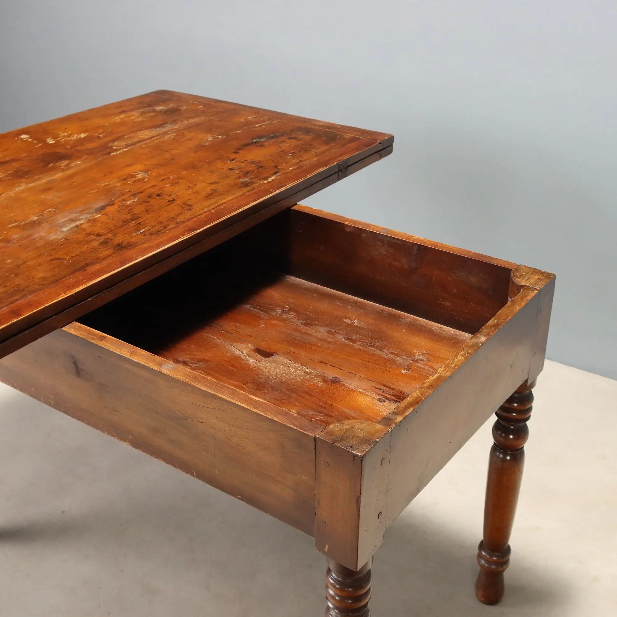 Antique Table Swivel Top Walnut Italy XIX Century