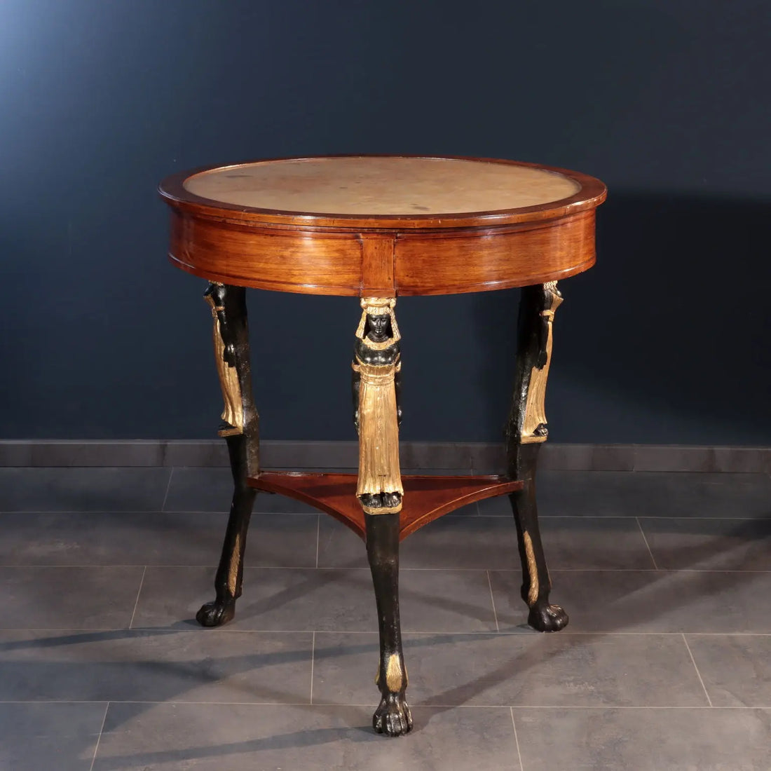 Antique Side Table Empire Cherry Alabaster Italy XIX Century - Kingdom of the Two Sicilies First Quarter 19th Century | Antiques | Side & Coffee Tables