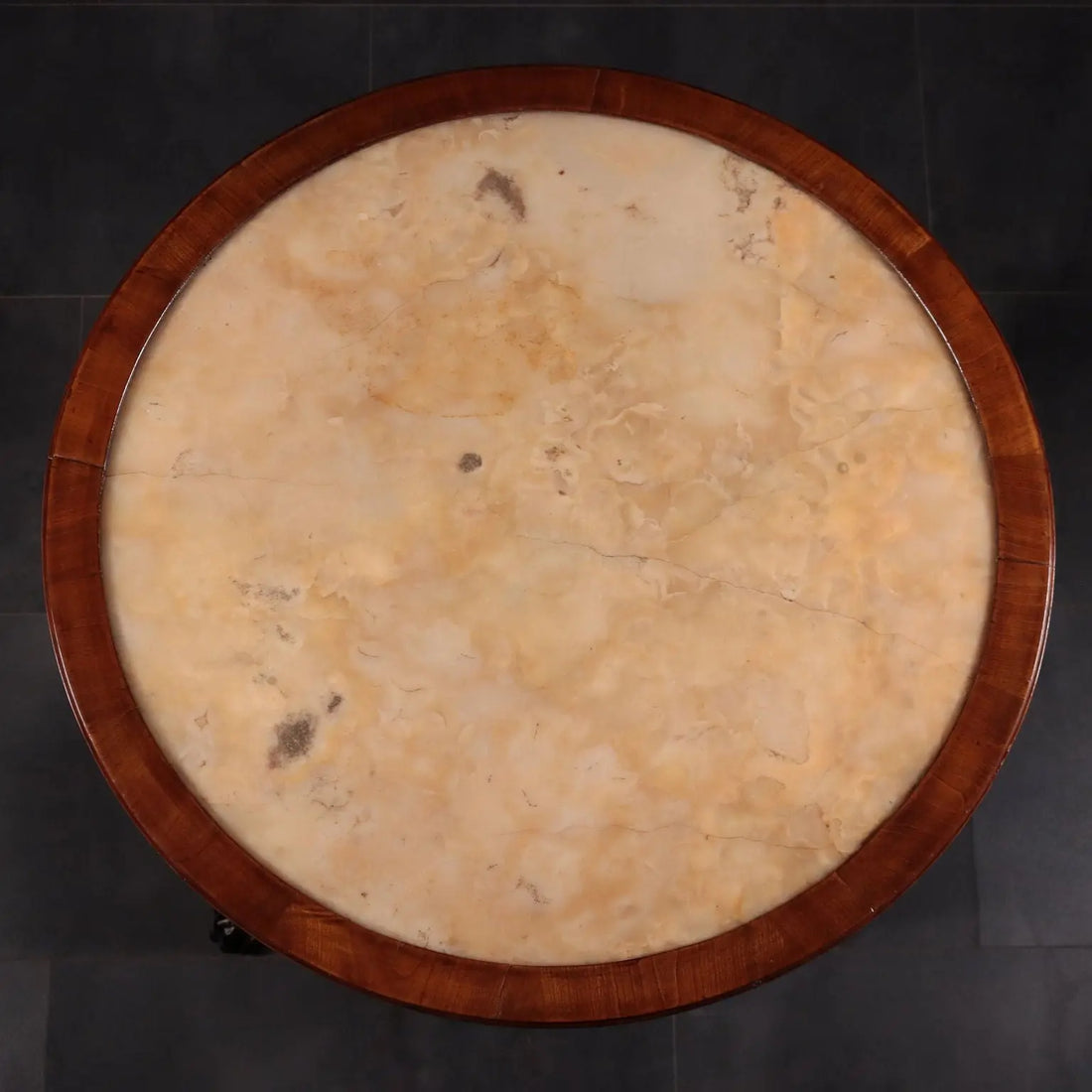 Antique Side Table Empire Cherry Alabaster Italy XIX Century - Kingdom of the Two Sicilies First Quarter 19th Century | Antiques | Side & Coffee Tables