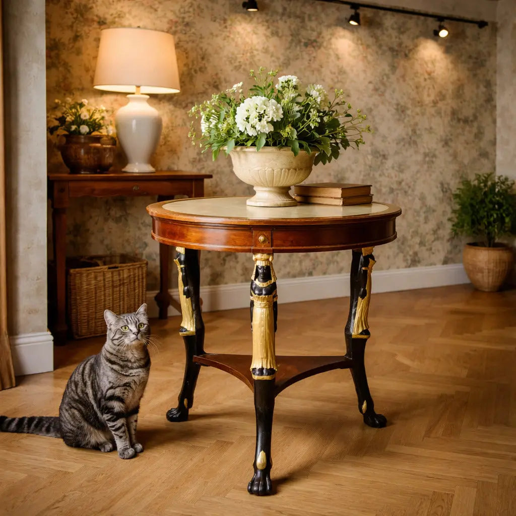Antique Side Table Empire Cherry Alabaster Italy XIX Century - Kingdom of the Two Sicilies First Quarter 19th Century | Antiques | Side & Coffee Tables