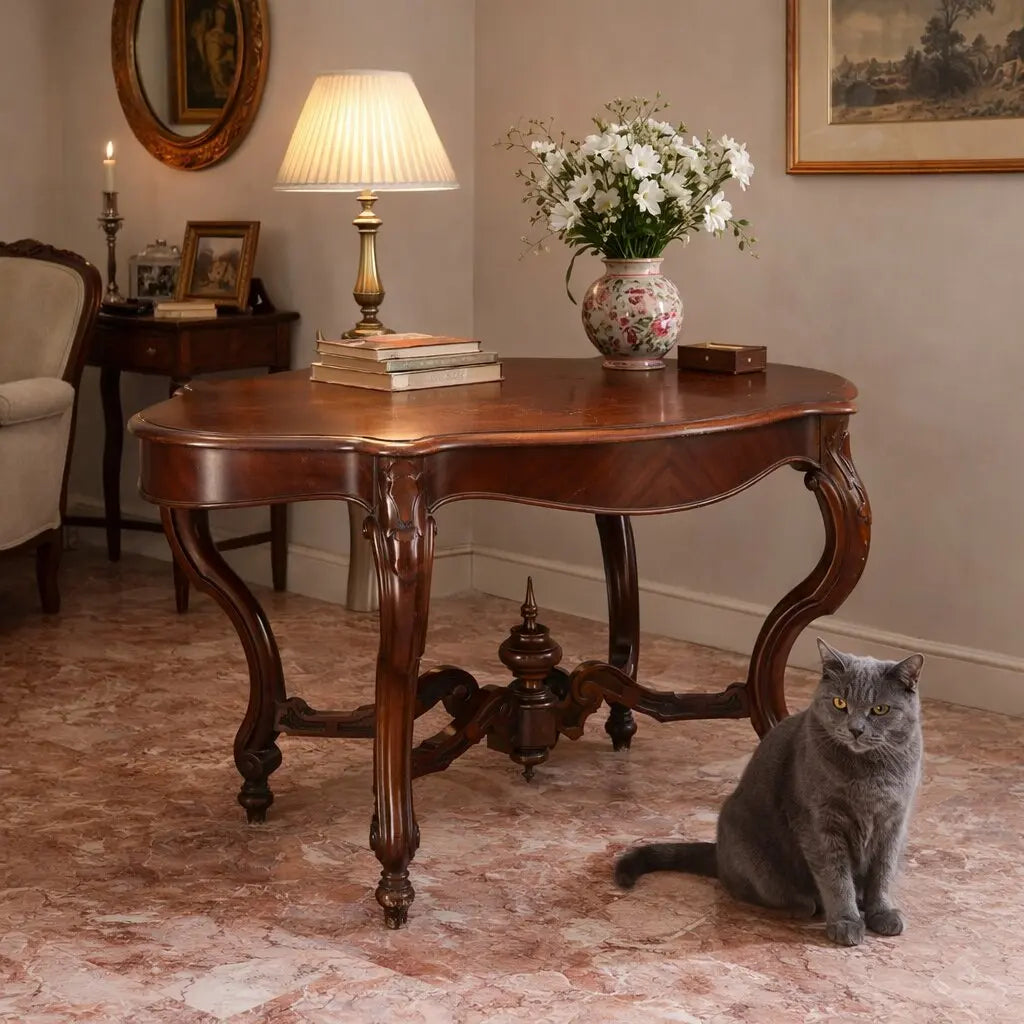 Umbertino Biscuit-Shaped Mahogany Table - 19th Century