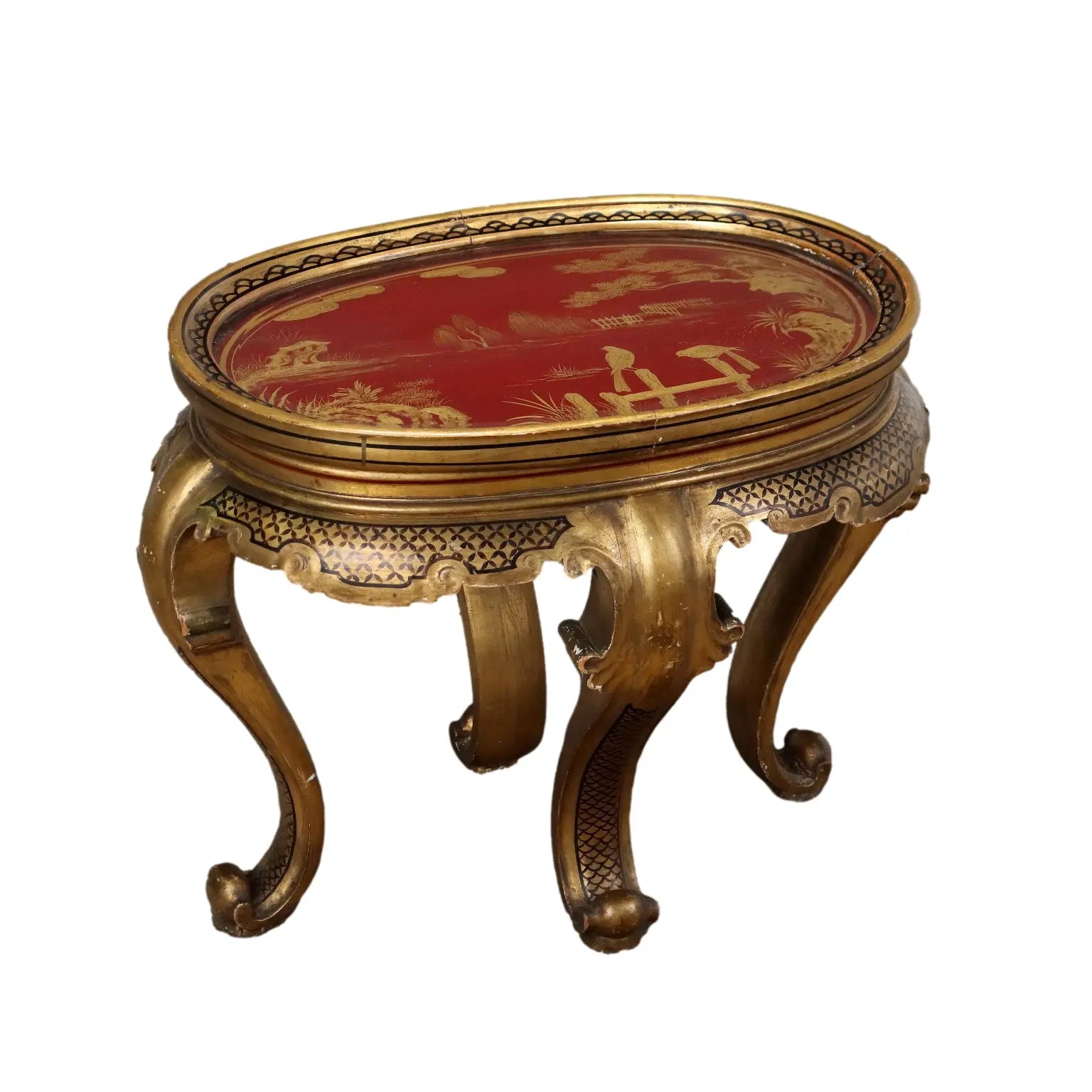 Antique Coffee Table Chinoiserie Lacquered Wood Italy Early XX Century - Chinoiserie Lacquered Coffee Table | Antiques | Side & Coffee Tables